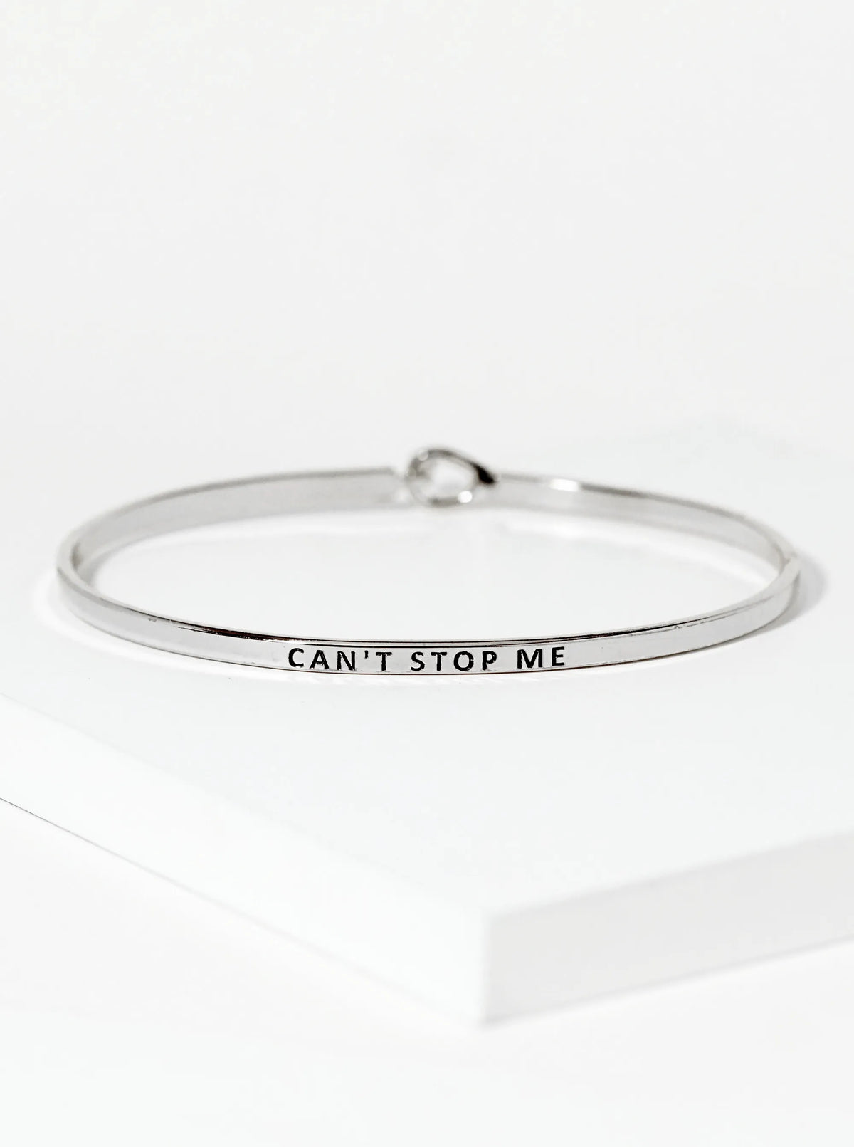 Cant Stop Me Engraved Inspirational Bangle Bracelet