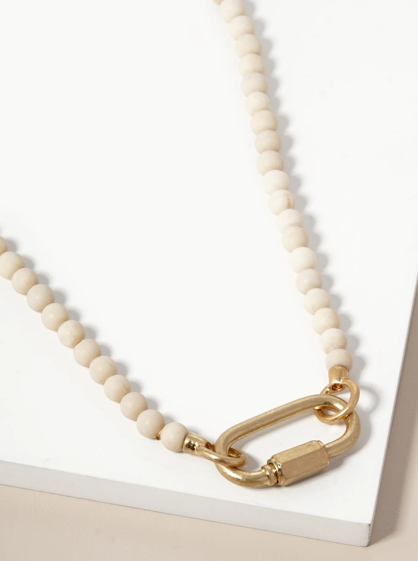 Carabiner Pendant Semi-Precious Natural Stone Necklace