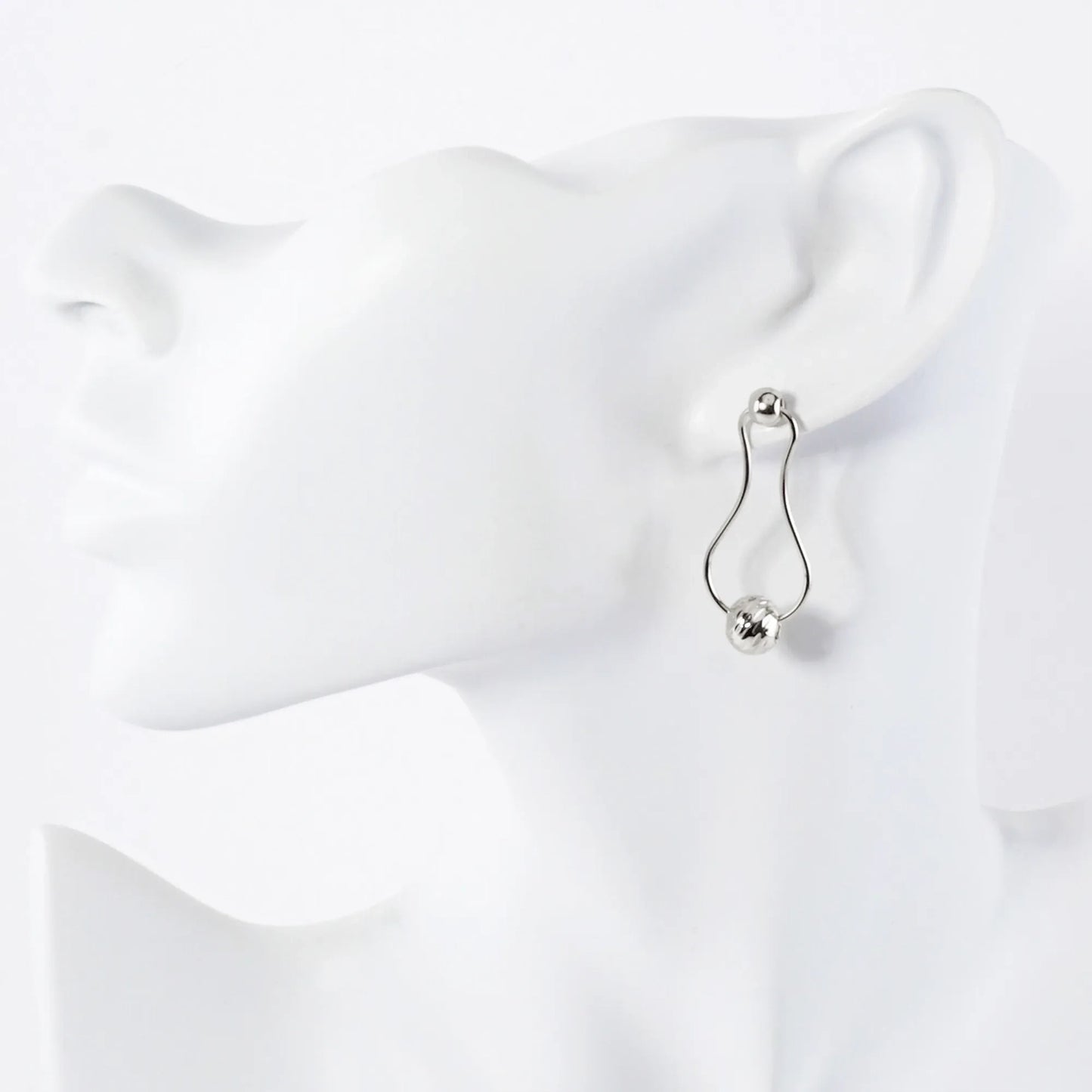 Carved-Texture Ball Drop Organic Shaped 14K-Gold-Dipped Brass Earrings