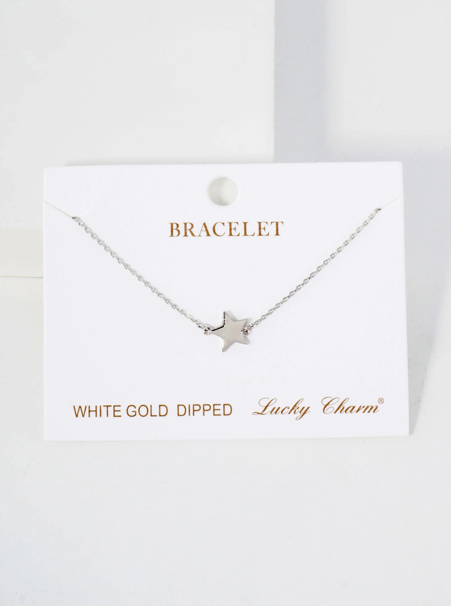 Celestial-Theme 10mm Polished Brass Star Accents 18K-Gold-Dipped Chain Bracelet