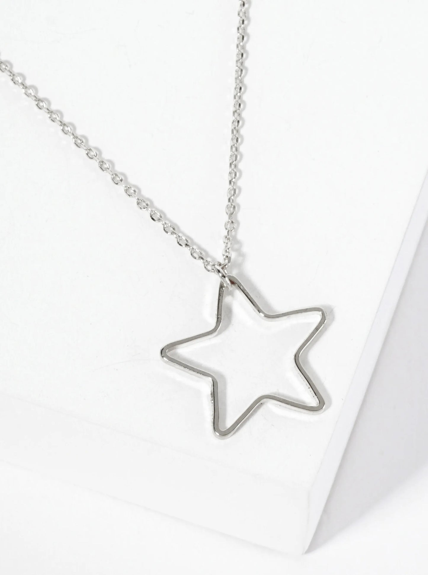 Celestial-Theme 18K-Gold-Dipped Brass Wire Star Pendant Necklace