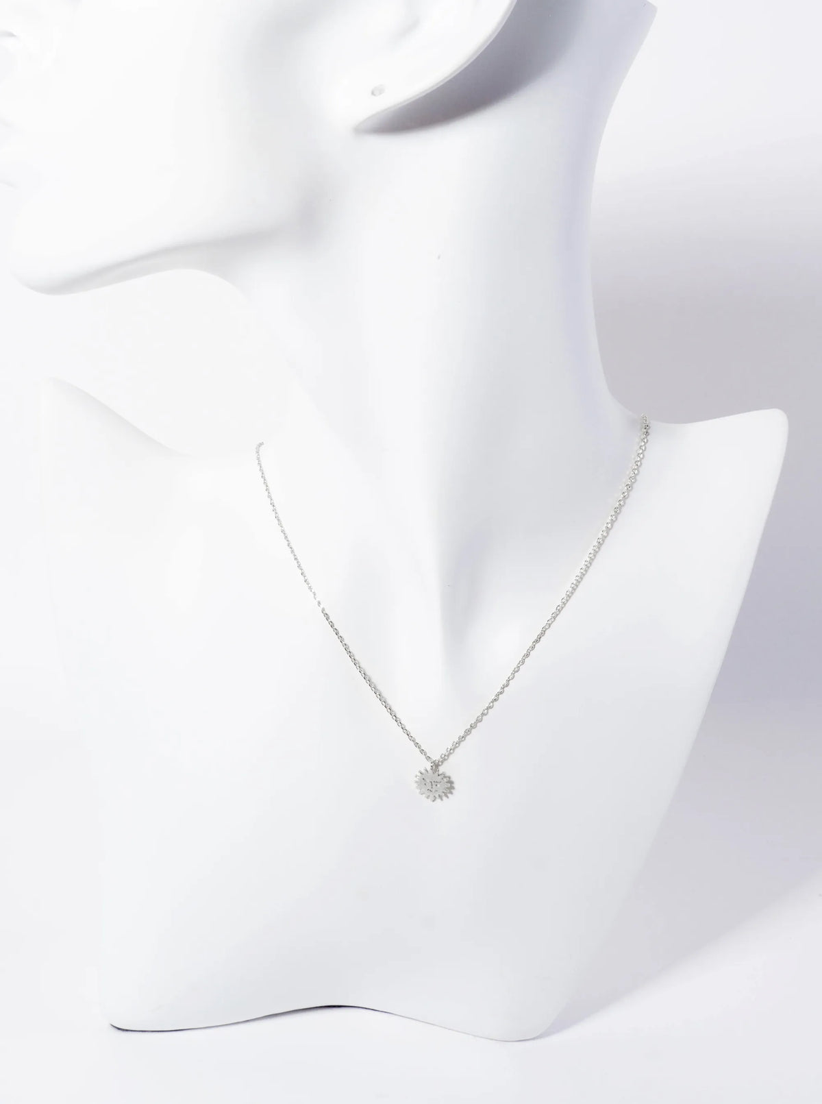 Celestial-Theme 18K-Gold-Dipped Brushed Sun Face Pendant Necklace