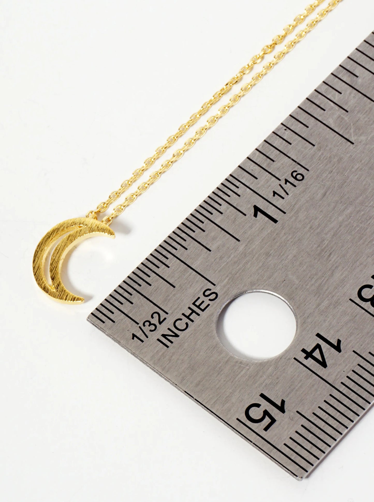 Celestial-Theme 18K-Gold-Dipped Cutout Crescent-Moon Pendant Necklace