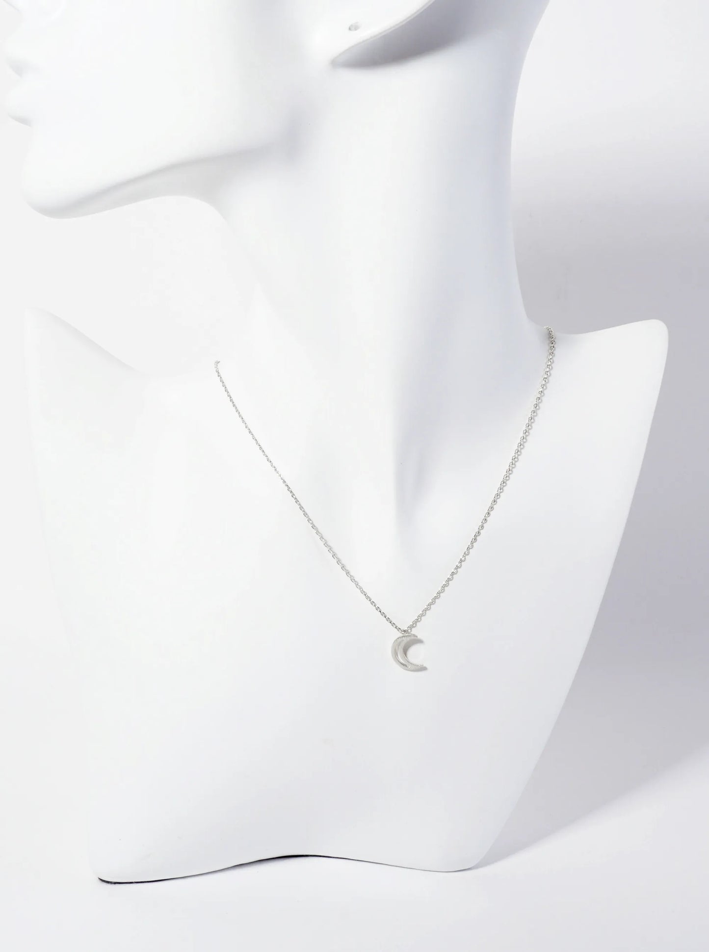 Celestial-Theme 18K-Gold-Dipped Cutout Crescent-Moon Pendant Necklace