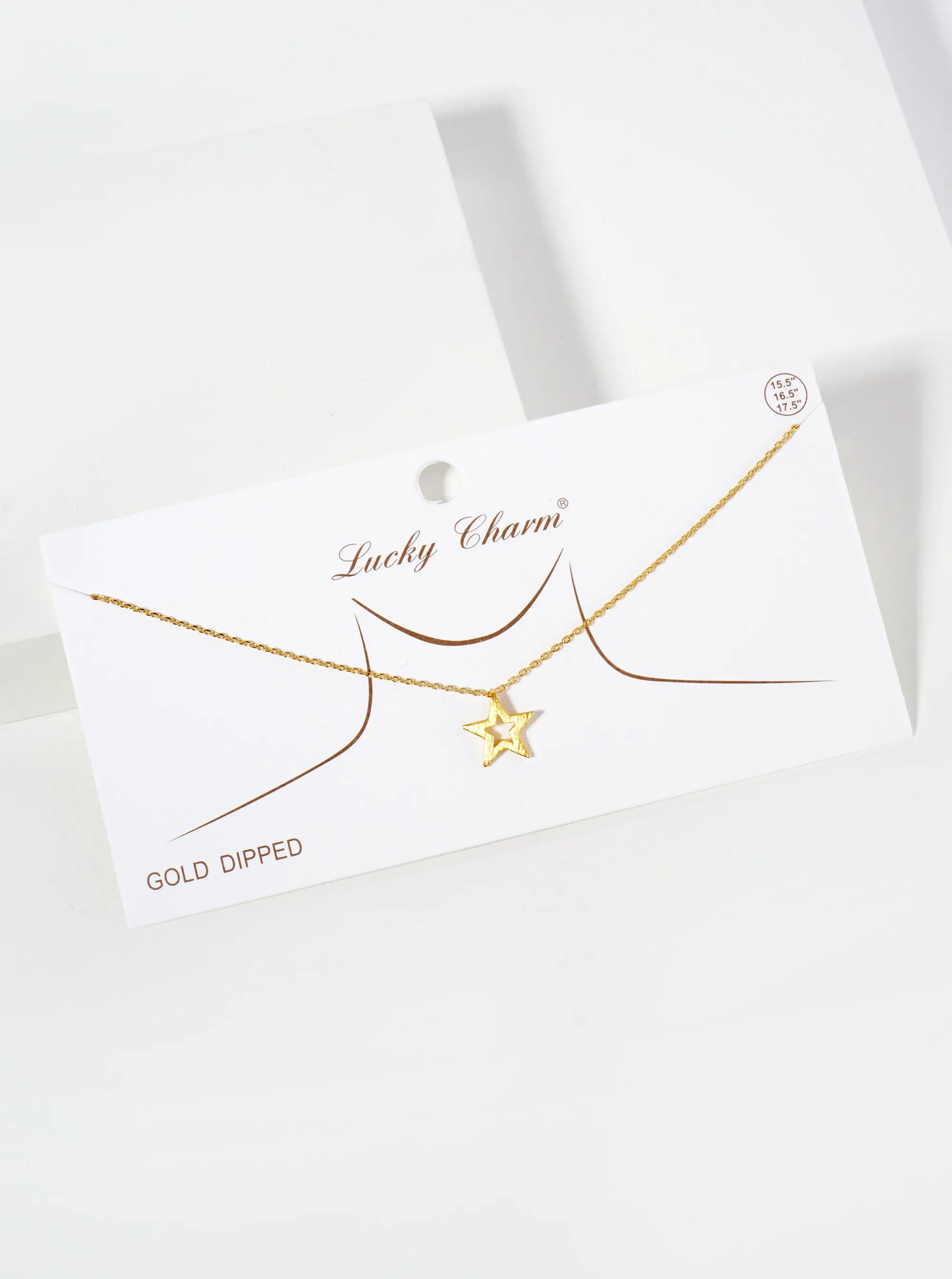 Celestial-Theme 18K-Gold-Dipped Cutout Star Pendant Necklace