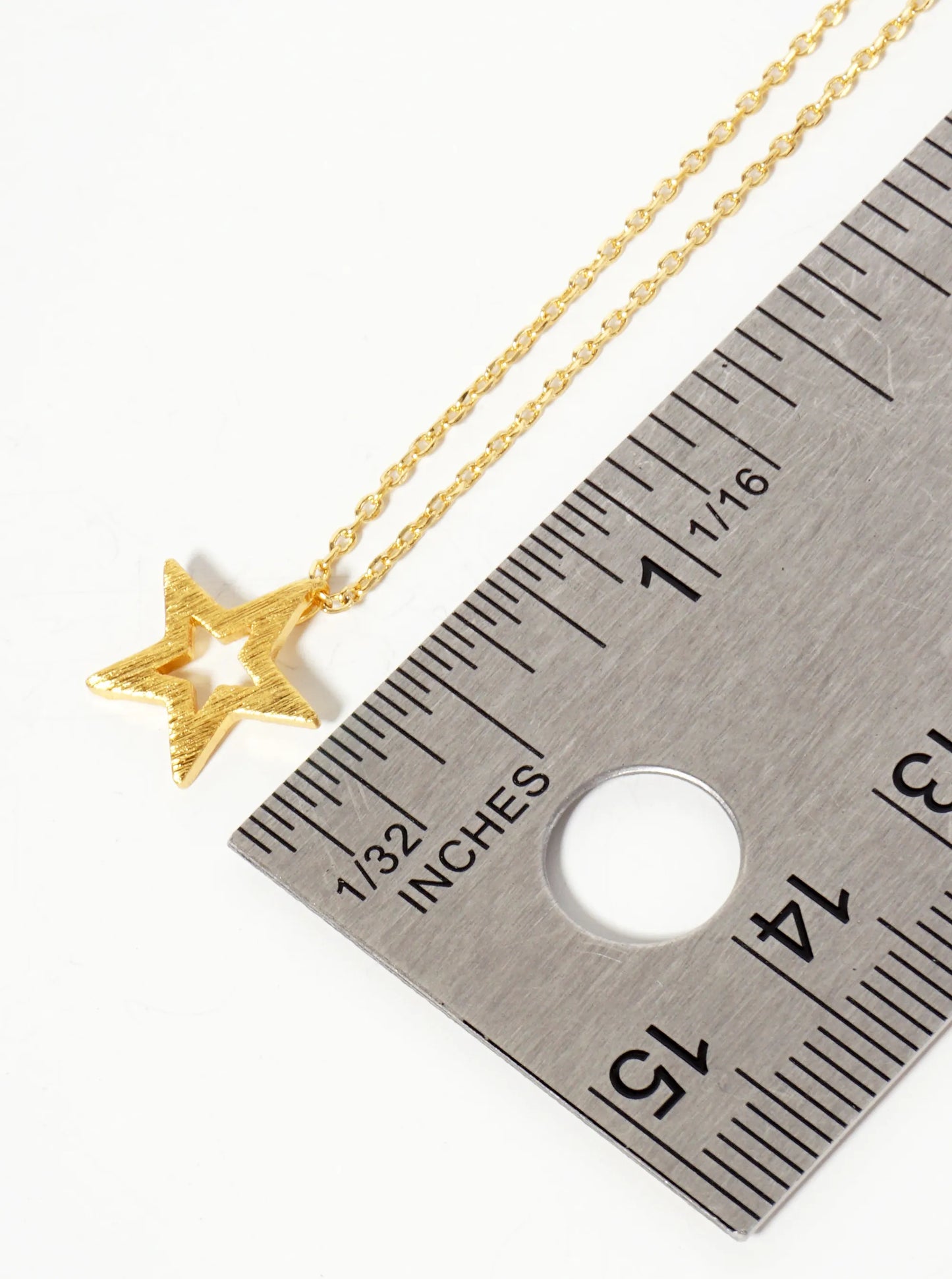 Celestial-Theme 18K-Gold-Dipped Cutout Star Pendant Necklace