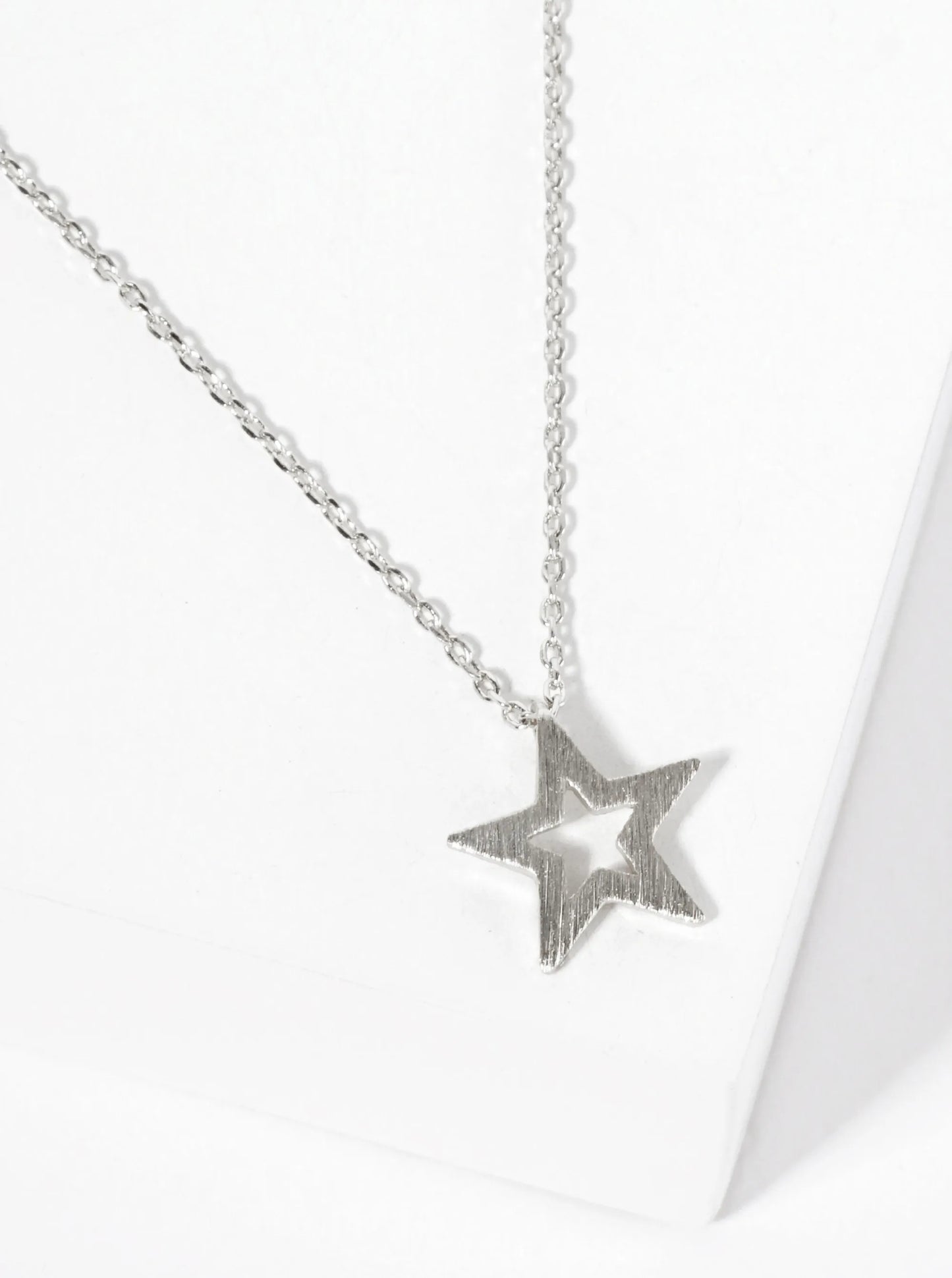 Celestial-Theme 18K-Gold-Dipped Cutout Star Pendant Necklace