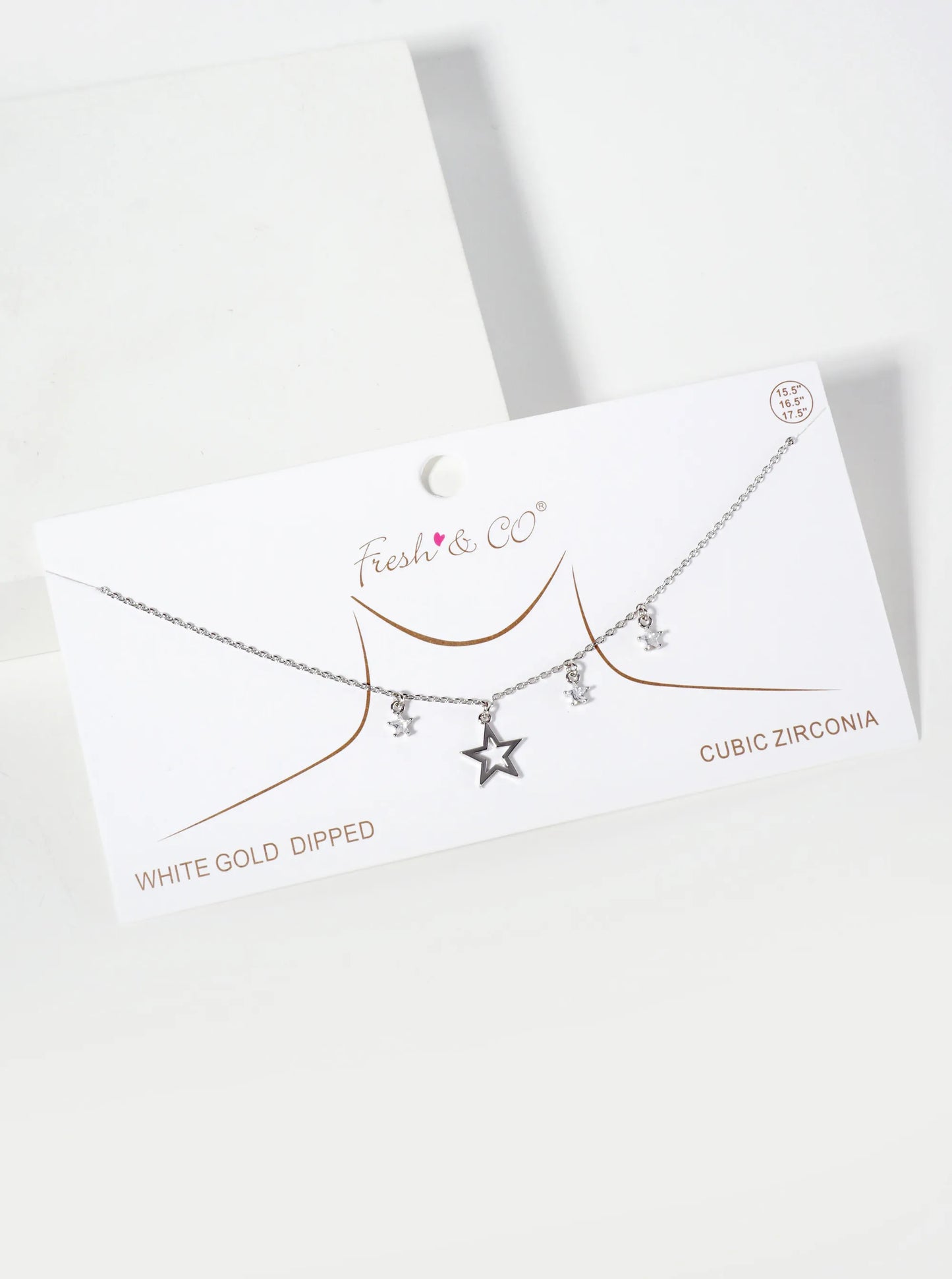 Celestial-Theme 18K-Gold-Dipped Cutout Star Pendant Necklace With CZ Star Charms