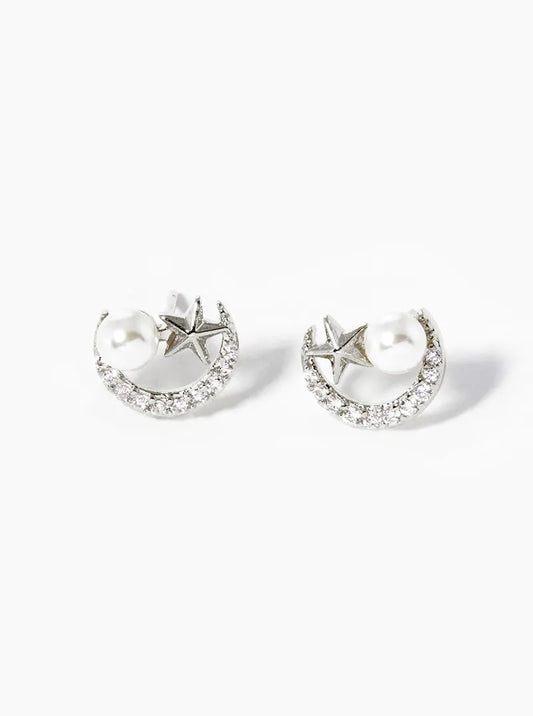 18K Gold Dipped Micro Pave Set 13mm Quatrefoil 925 Sterling Silver Post Stud Earrings