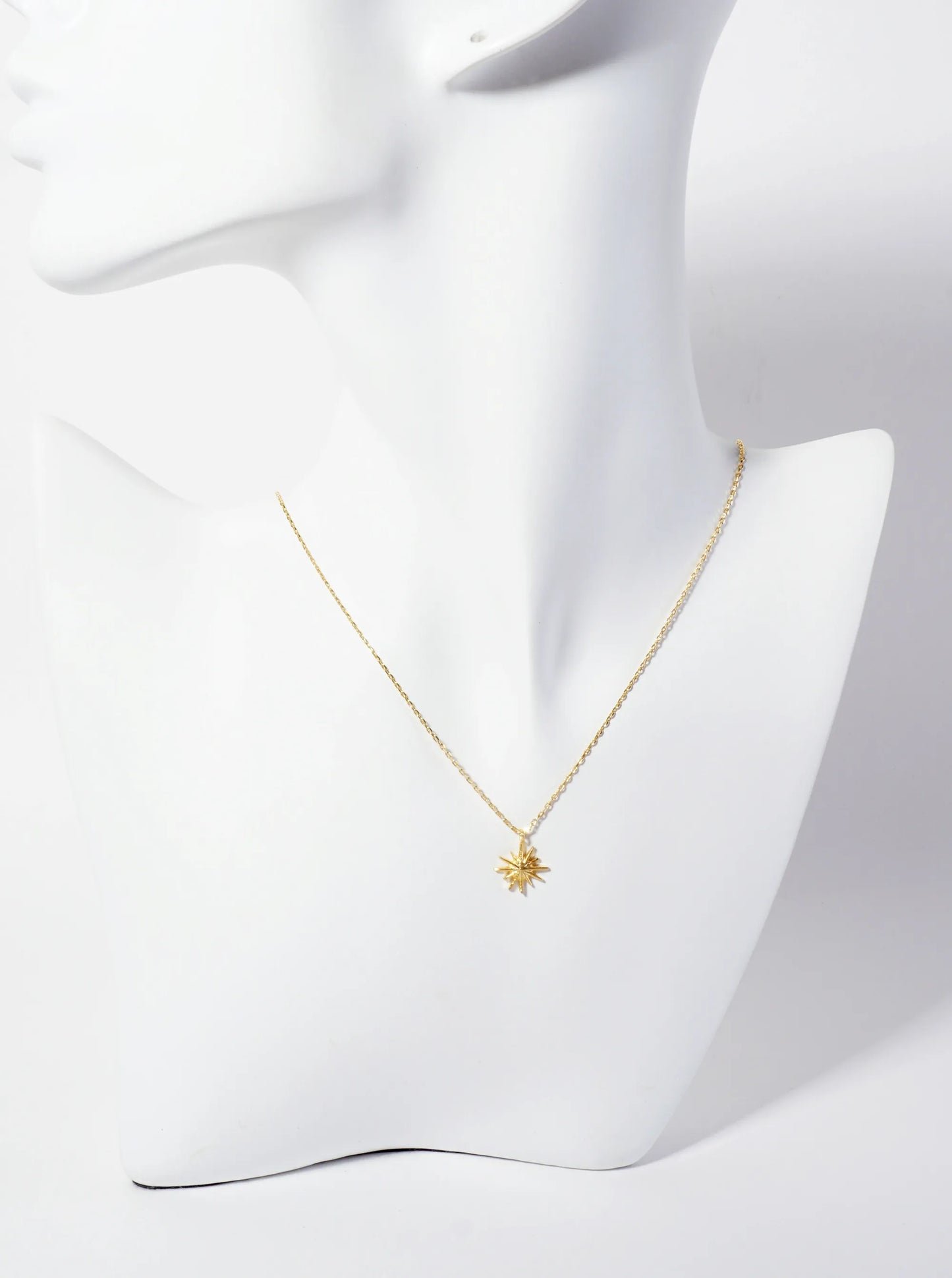 Celestial-Theme 18K-Gold-Dipped Starburst Pendant Necklace