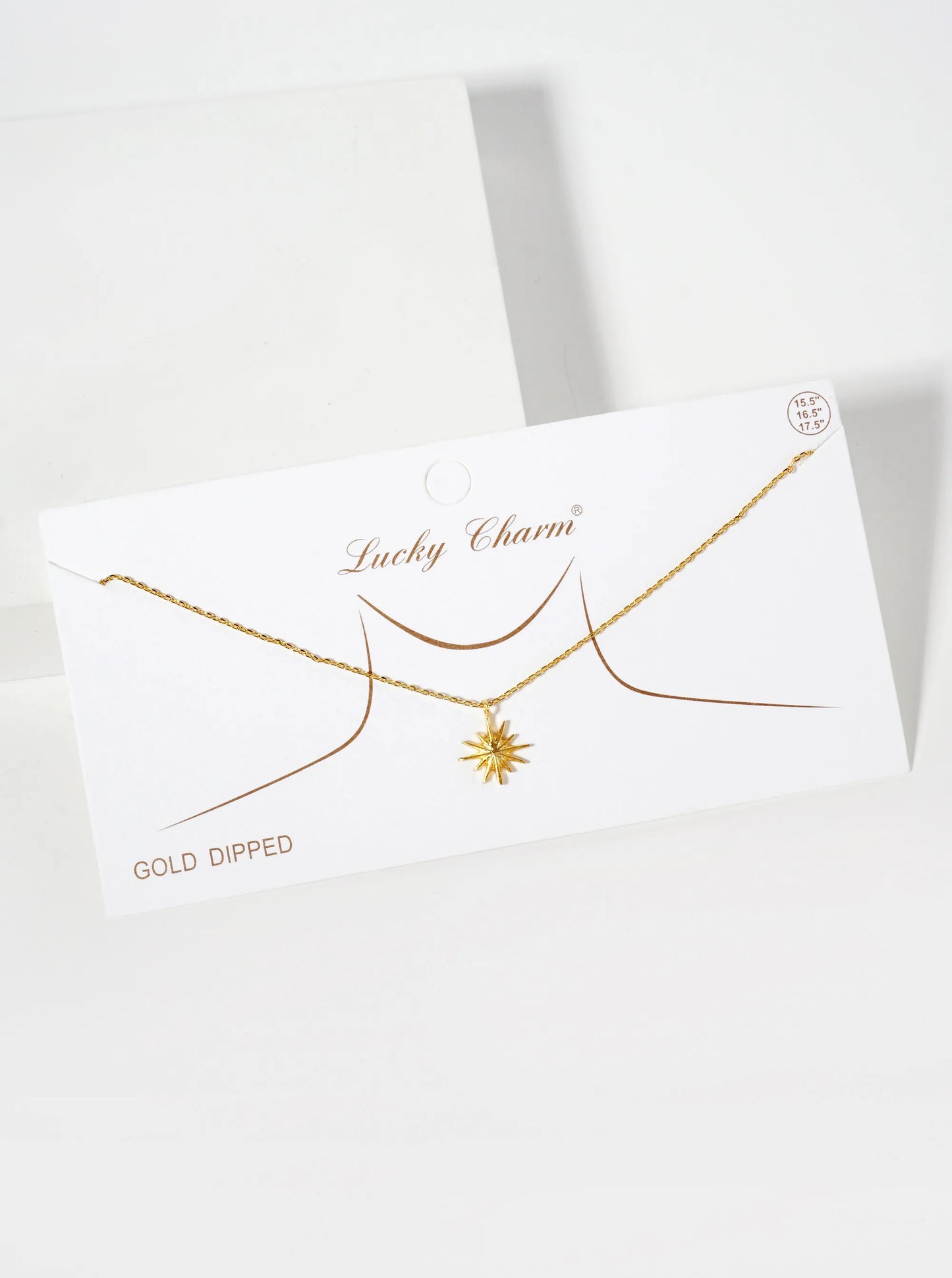 Celestial-Theme 18K-Gold-Dipped Starburst Pendant Necklace