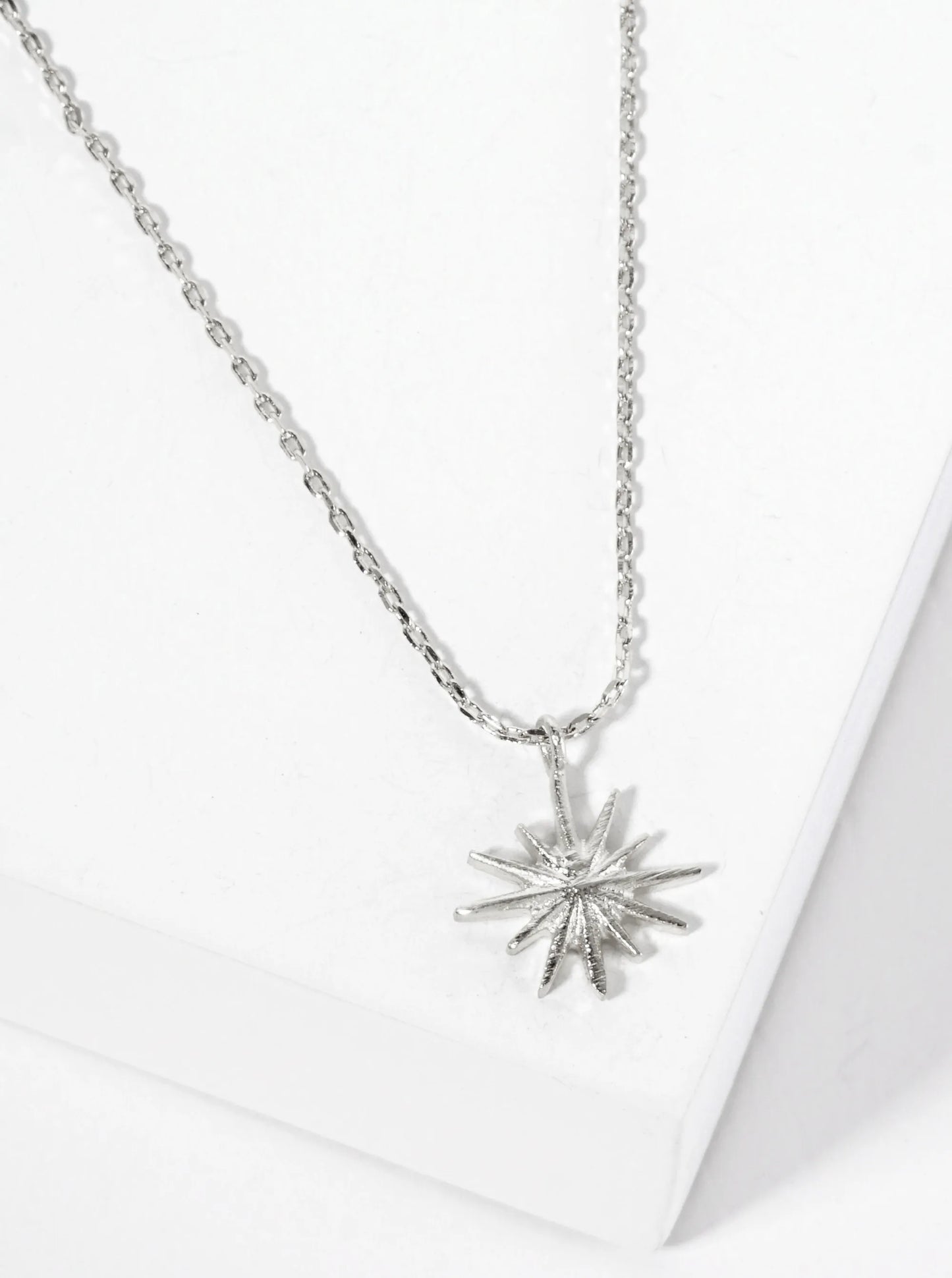Celestial-Theme 18K-Gold-Dipped Starburst Pendant Necklace