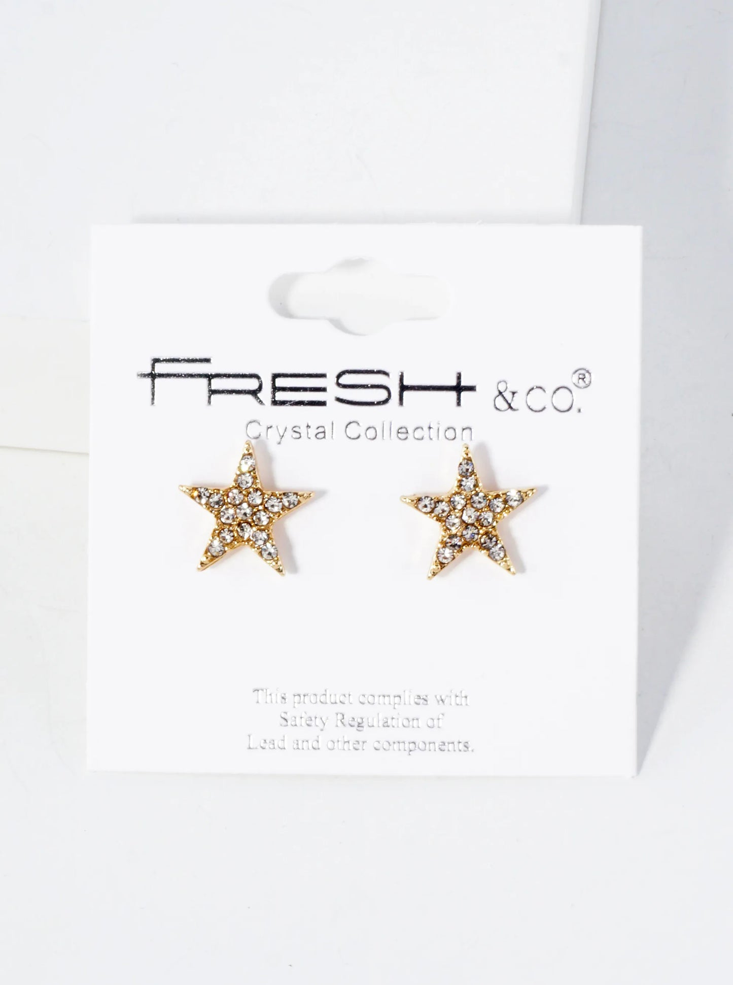 Celestial-Theme Crystal-Pave 13mm Star Stud Earrings