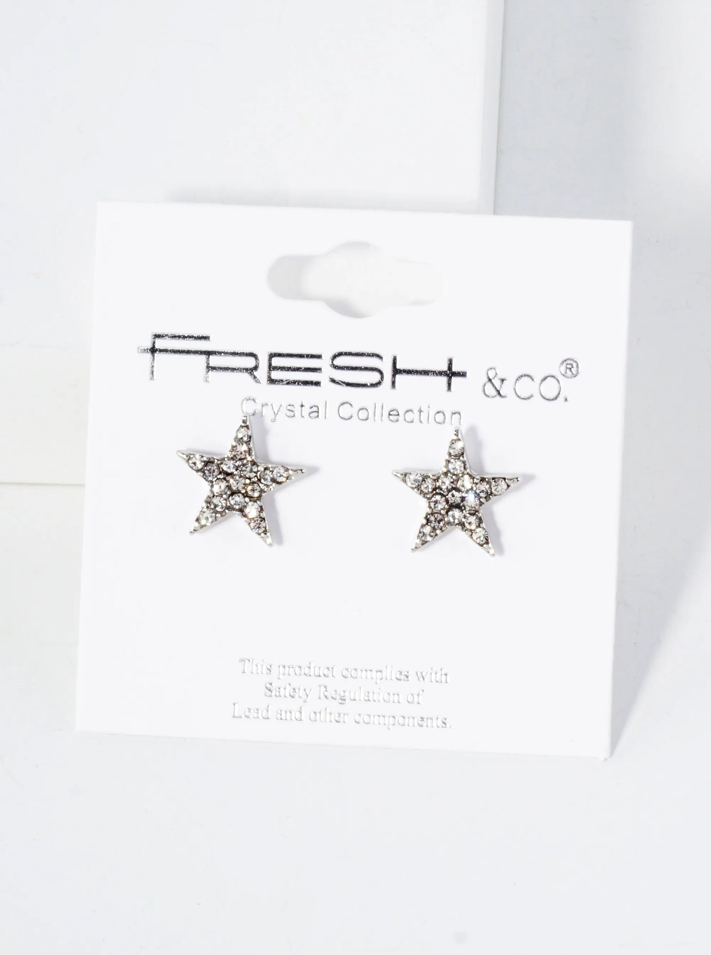 Celestial-Theme Crystal-Pave 13mm Star Stud Earrings