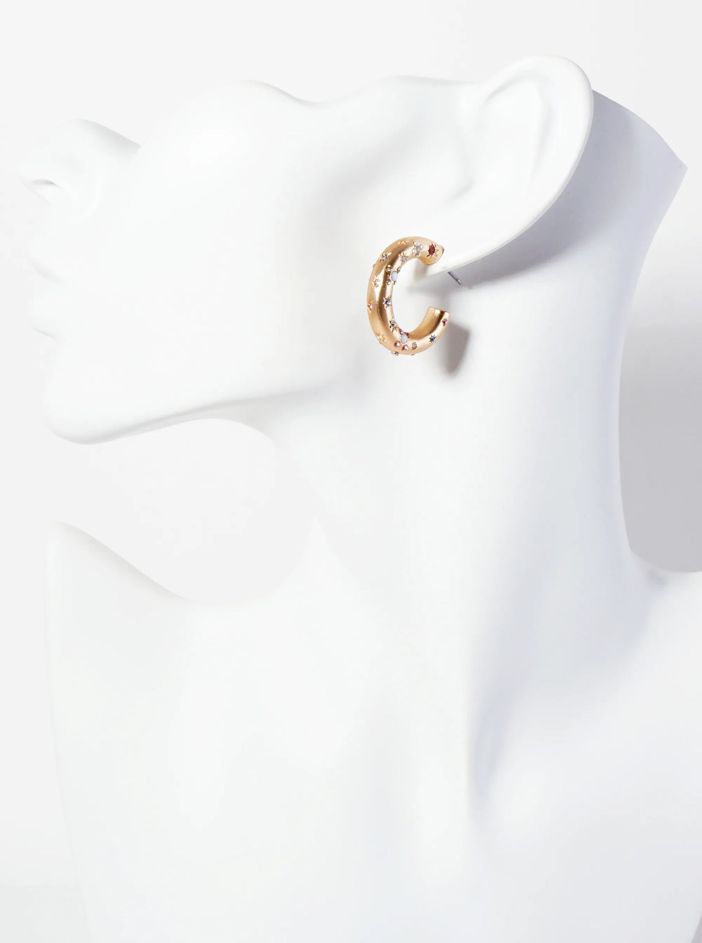 Celestial-Theme Crystal-Pave 25mm Open Hoop Earrings