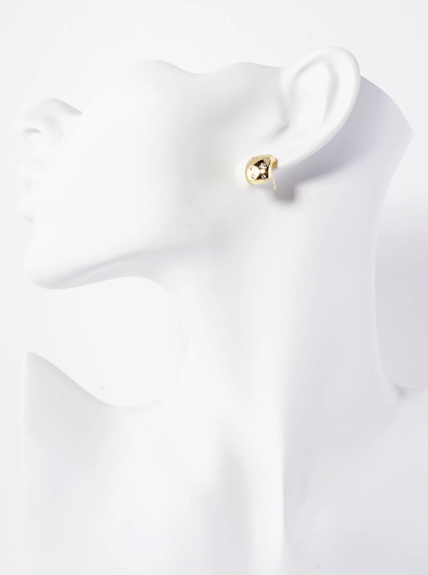 Celestial-Theme Cubic-Zirconia Star-Accented 14K-Gold-Dipped Brass Earrings