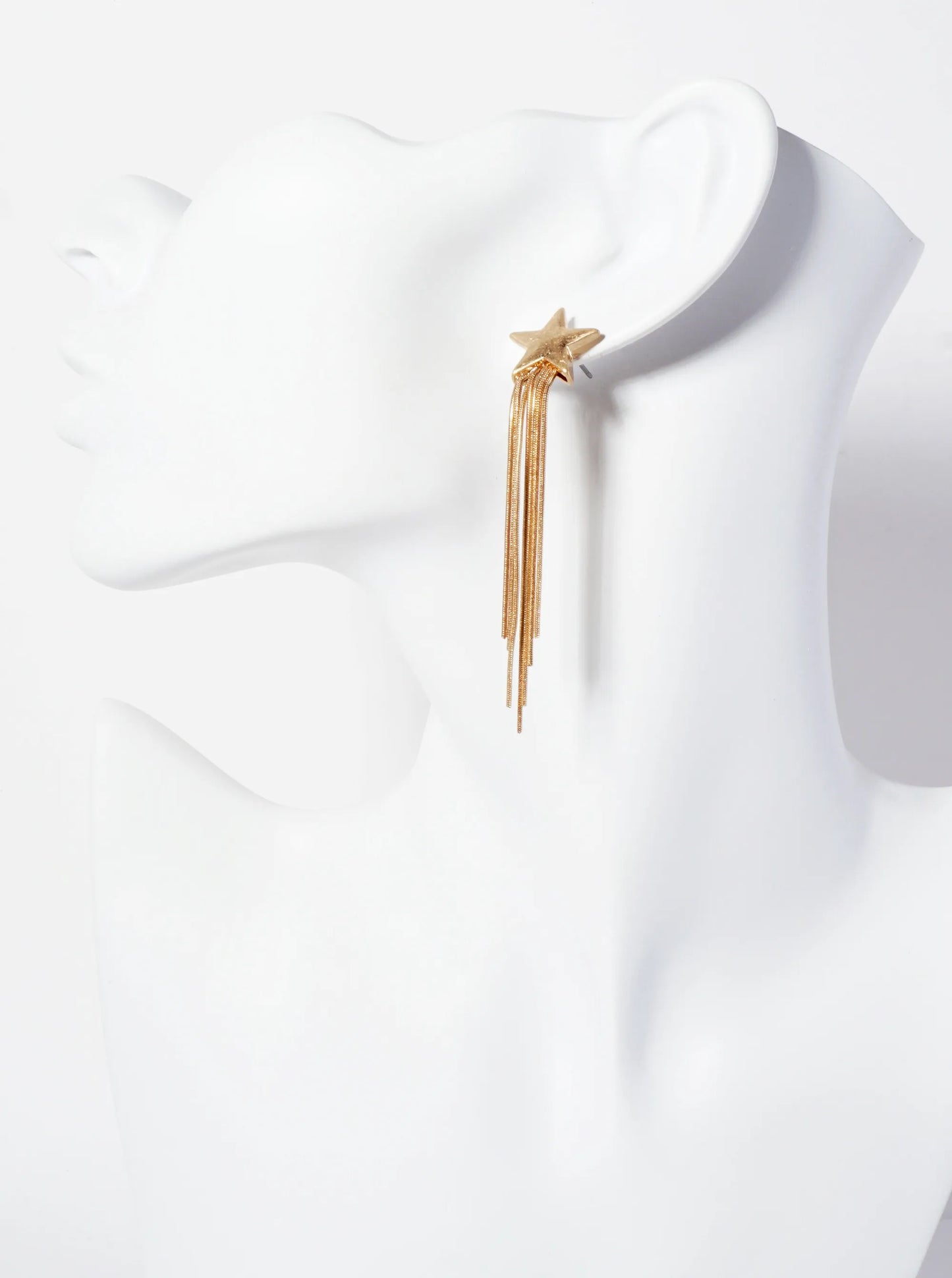 Celestial-Theme Star With Chain Drop Earrings