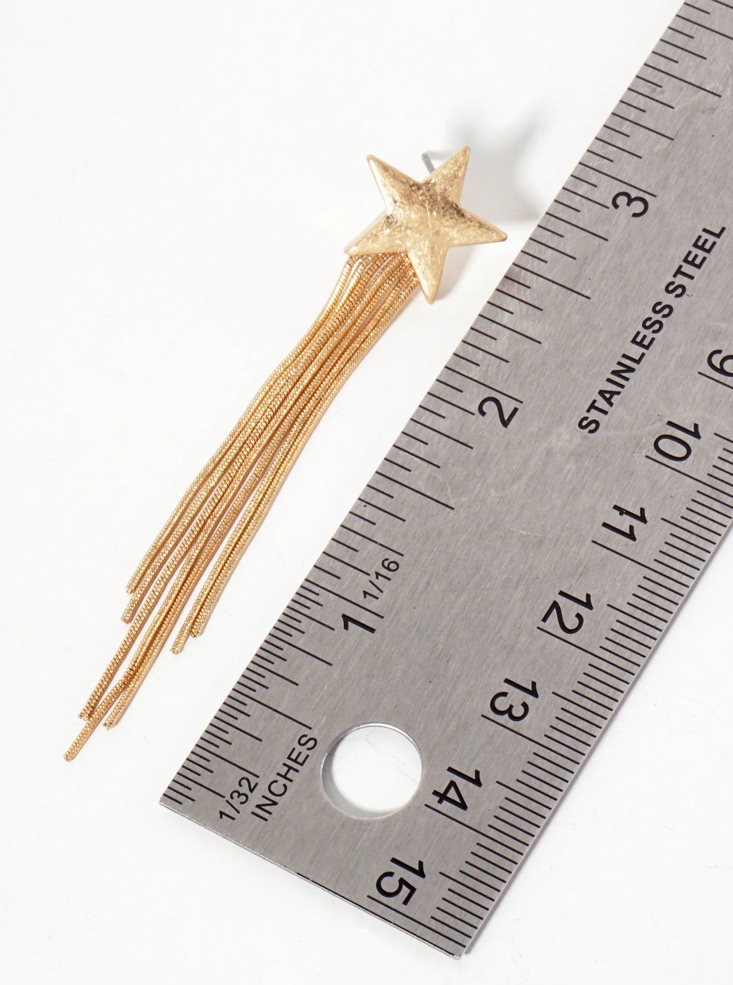 Celestial-Theme Star With Chain Drop Earrings