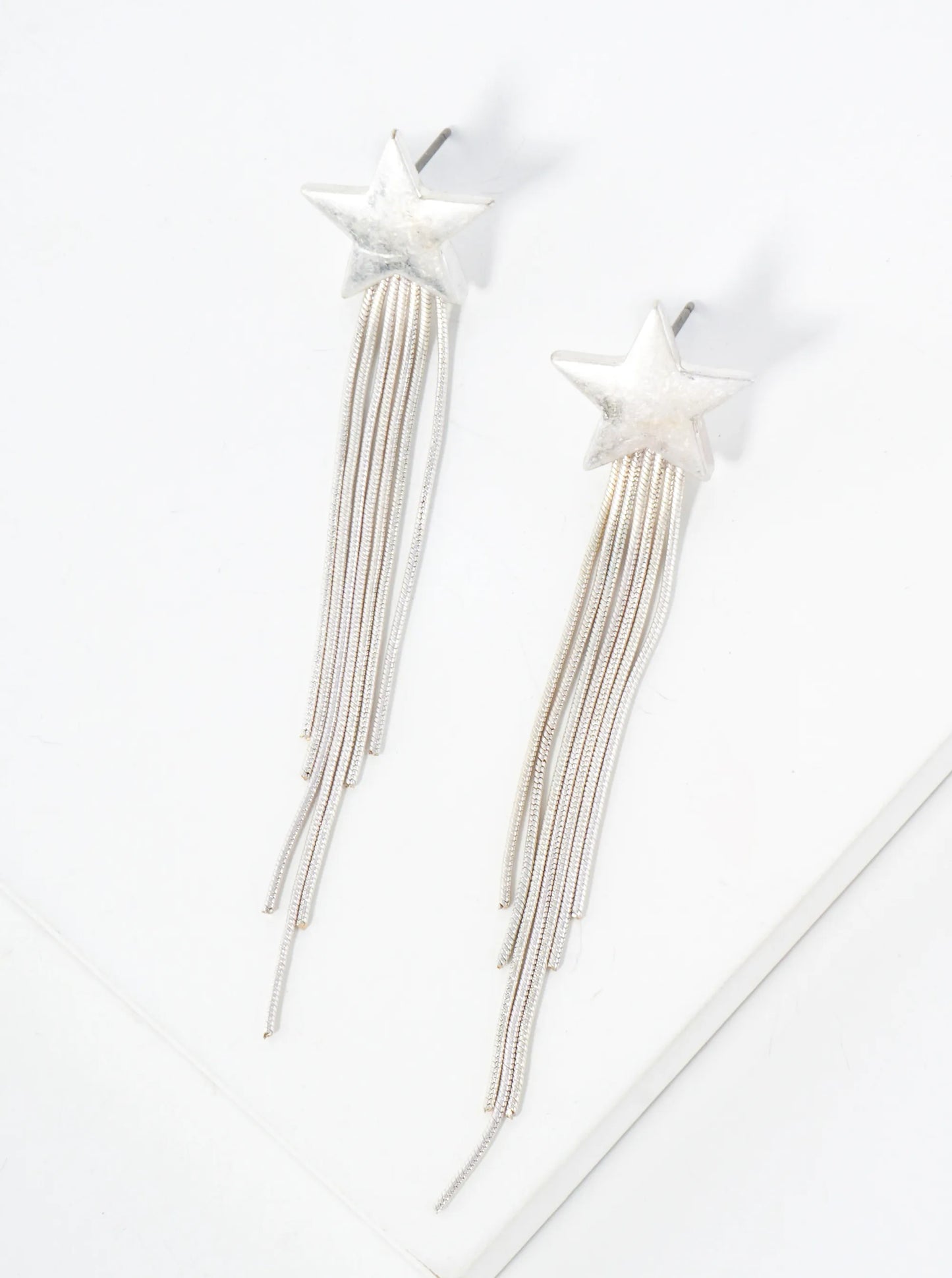 Celestial-Theme Star With Chain Drop Earrings