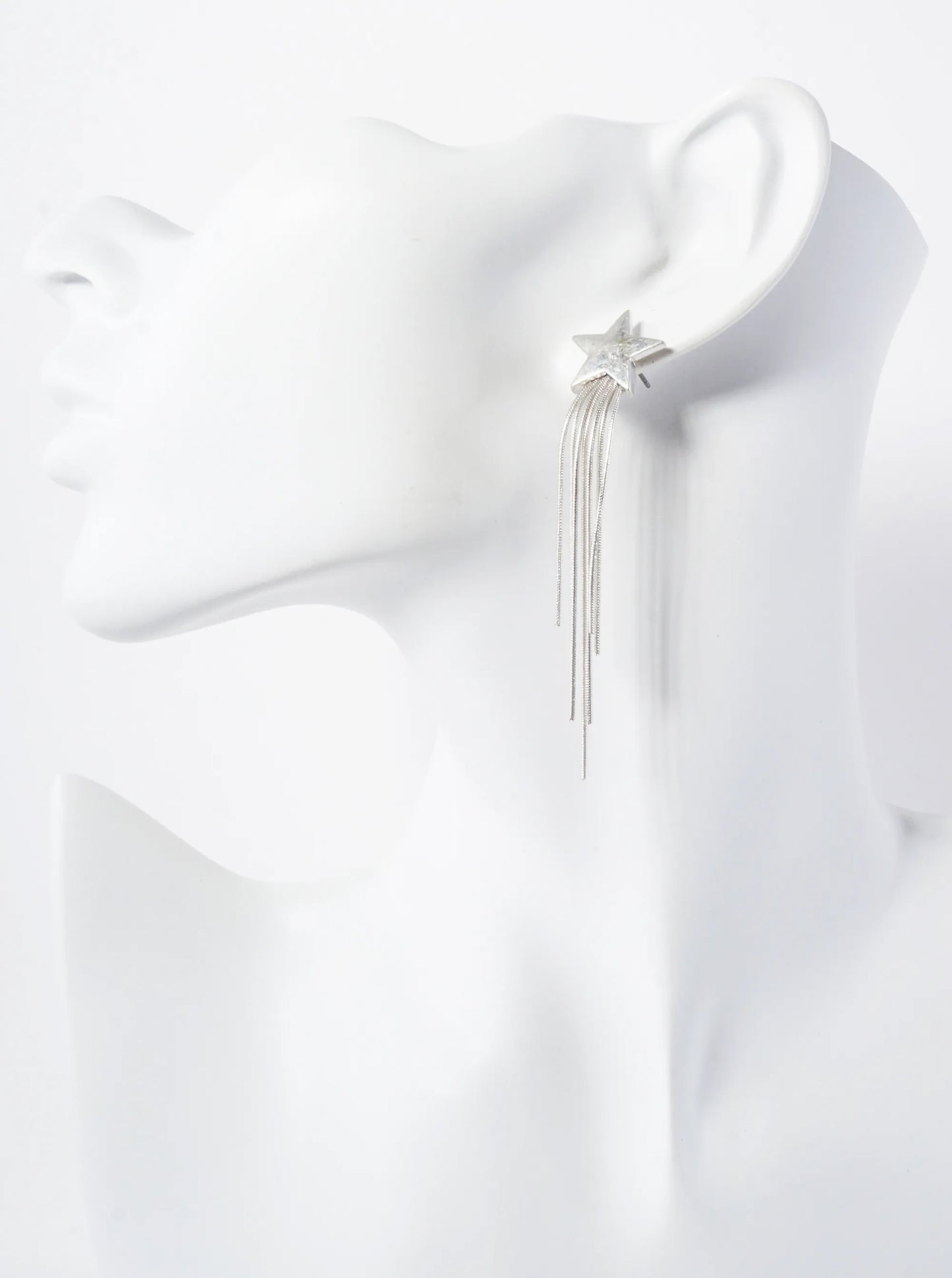 Celestial-Theme Star With Chain Drop Earrings
