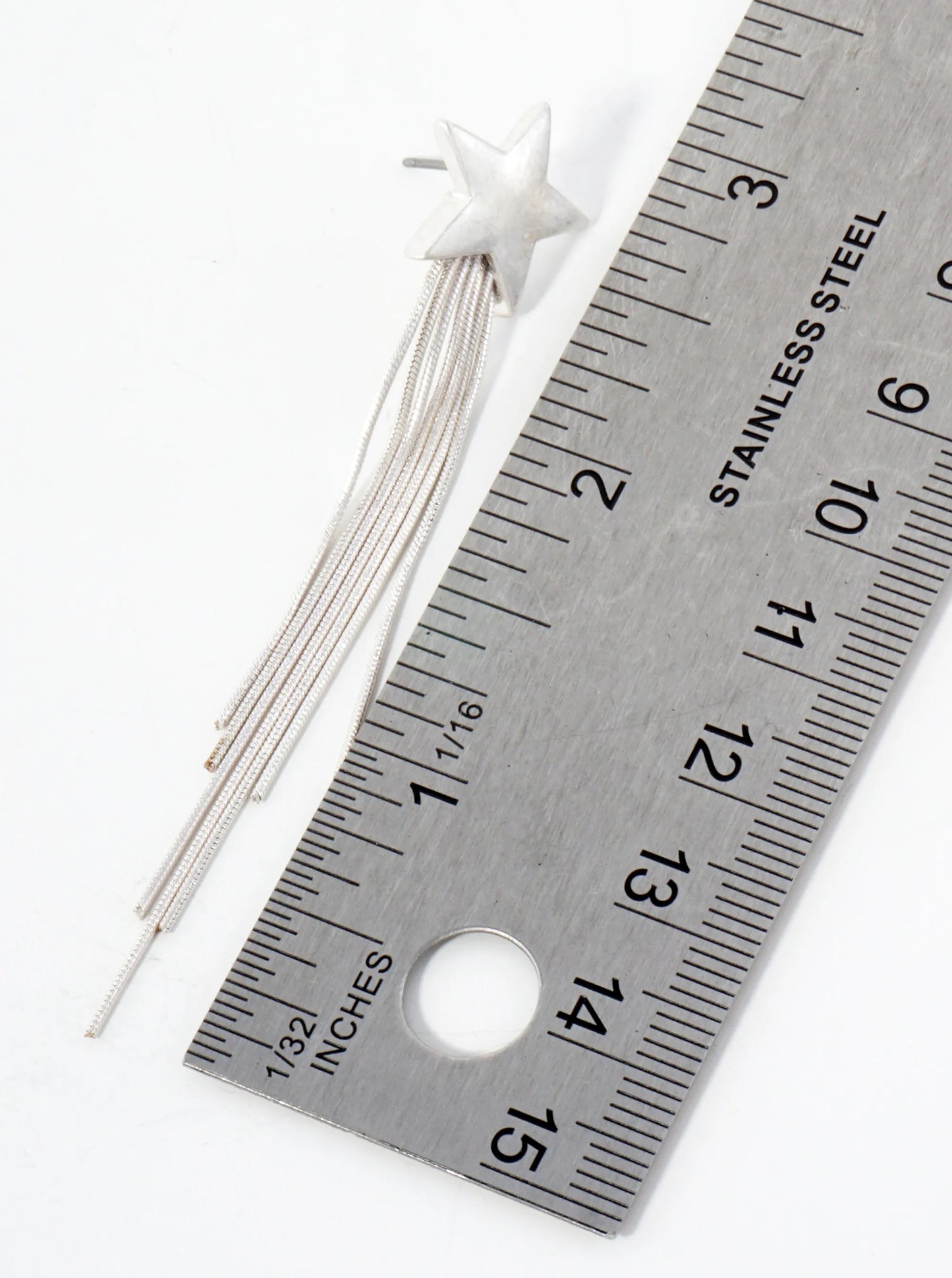 Celestial-Theme Star With Chain Drop Earrings