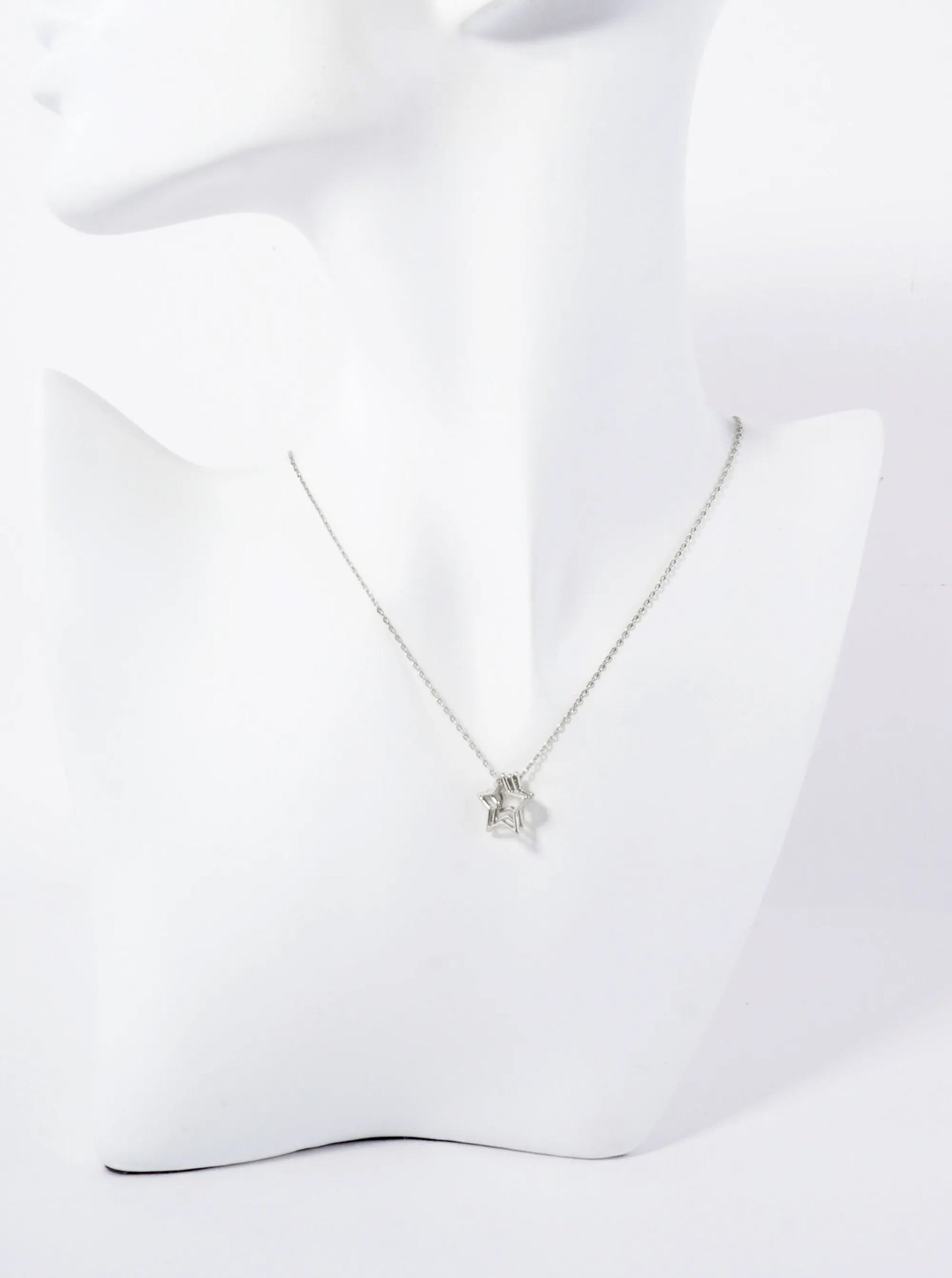 Celestial-Theme Three Brass Stars Pendant Hypoallergenic 18K-Gold-Dipped Necklace