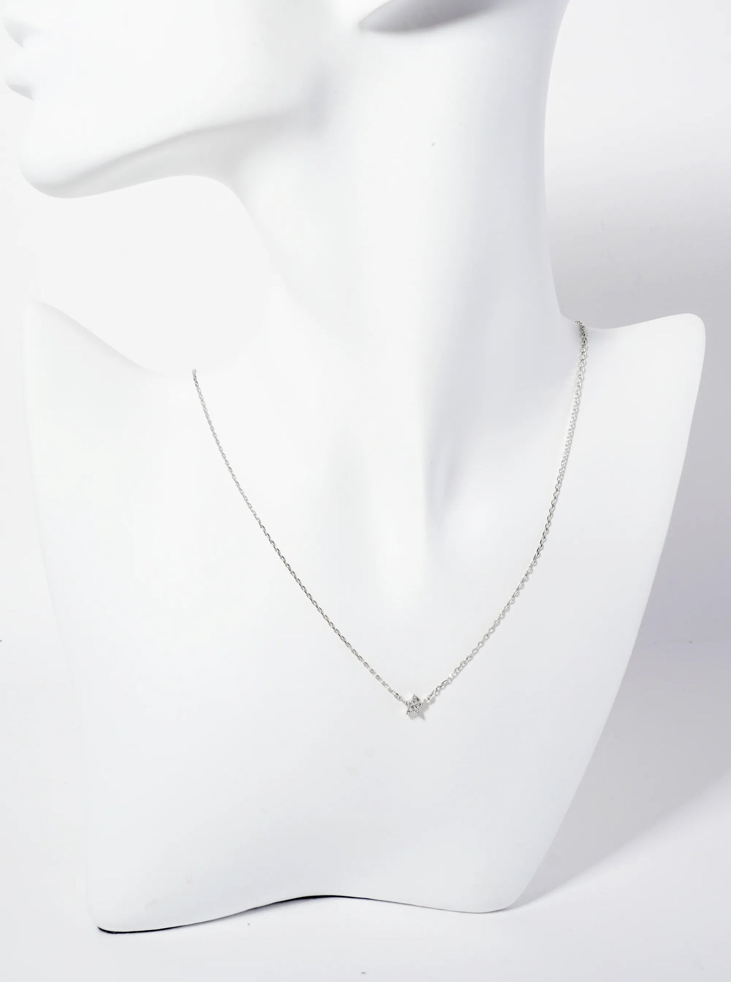 Celestial-theme 18K-Gold-Dipped 5mm Cubic-Zirconia Star Pendant Necklace
