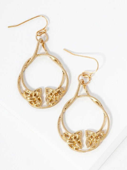 Celtic Knots Filigree Lightweight Metal Dangle Earrings
