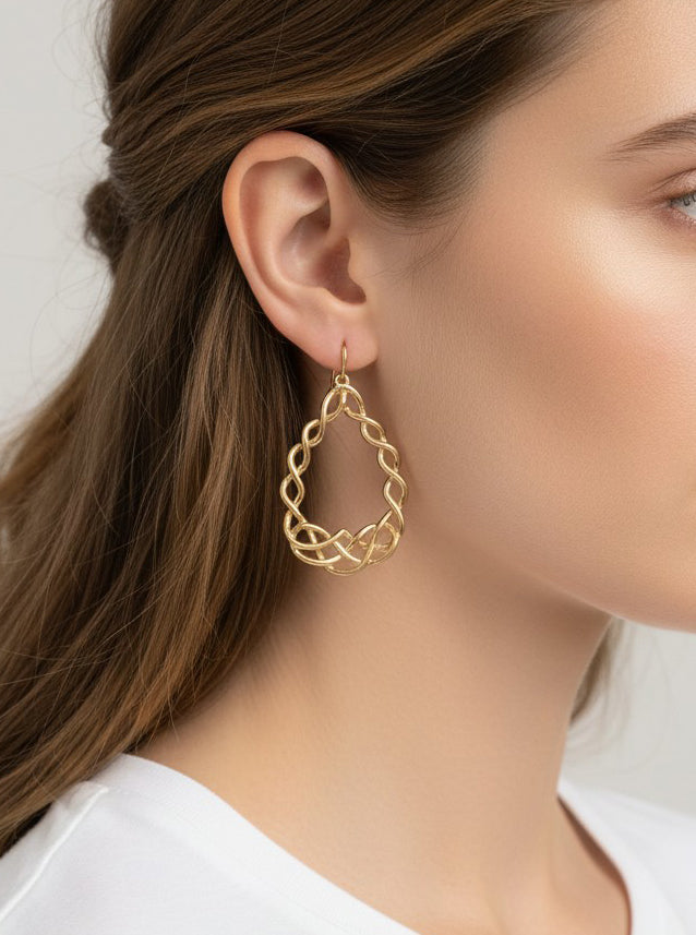 Celtic Knots Teardrop Drop Earrings