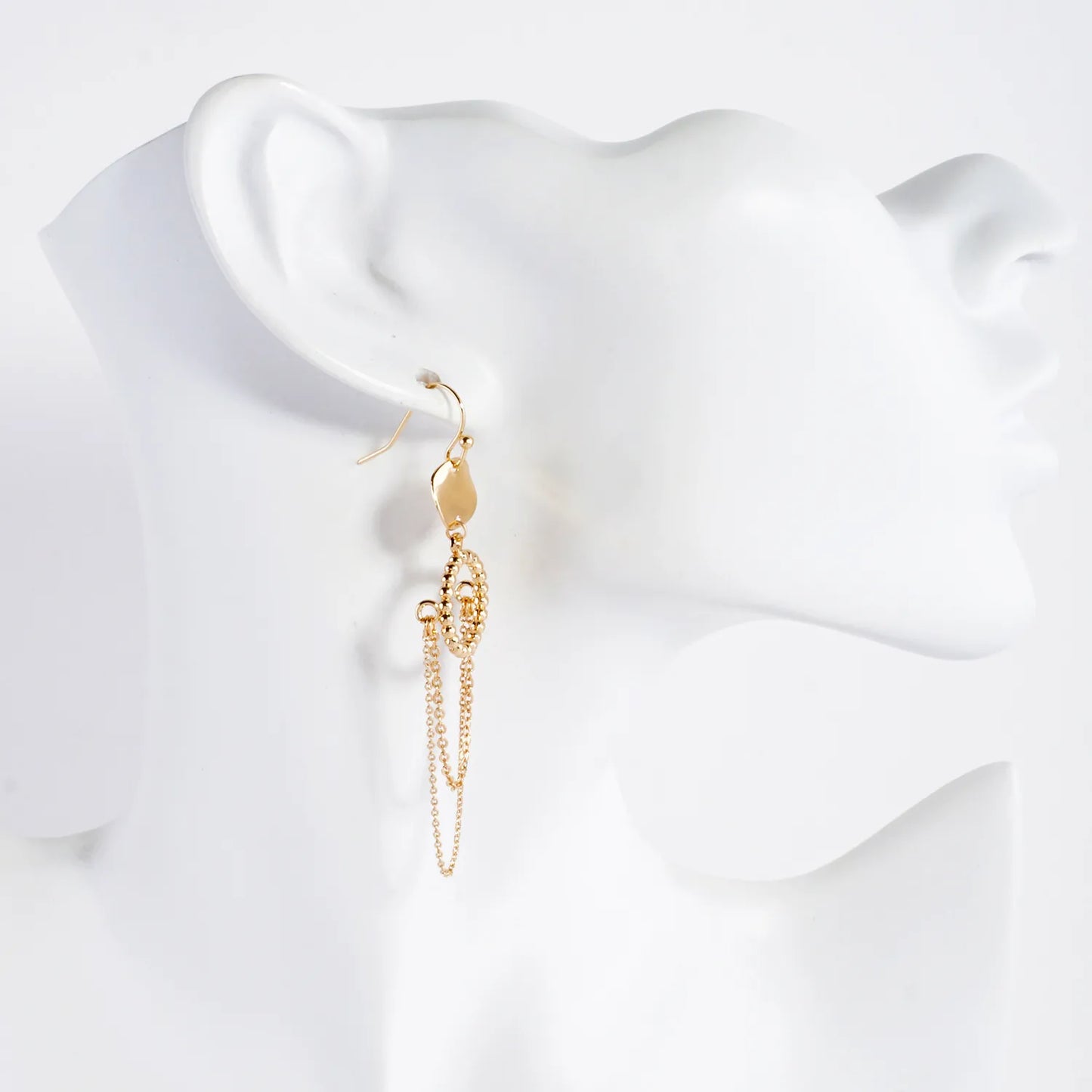Chain Drop Double Circle Dangle Earrings