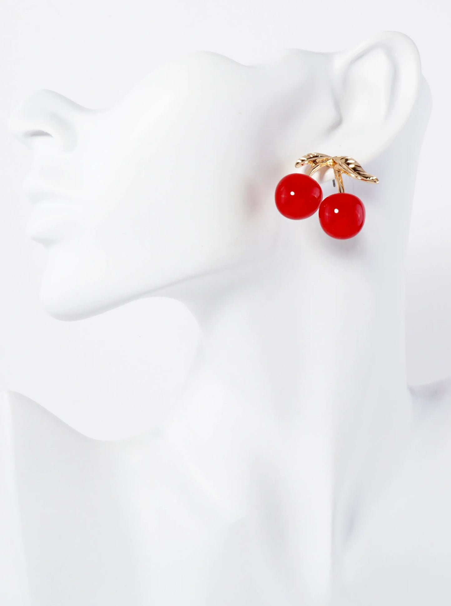 Cherry Drop Sweet Red Fruit Statement Earrings