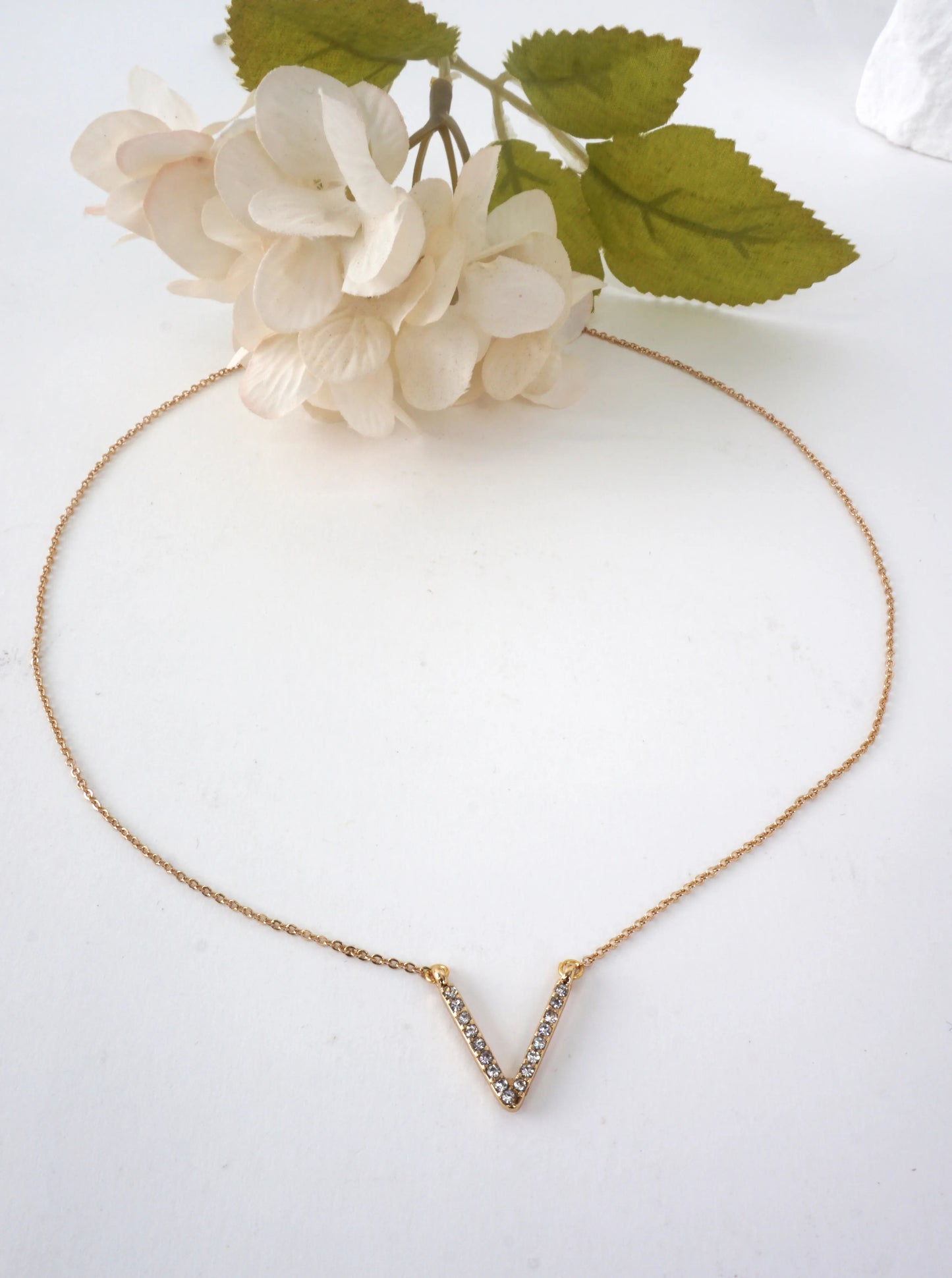 Chevron Pave Pendant Necklace