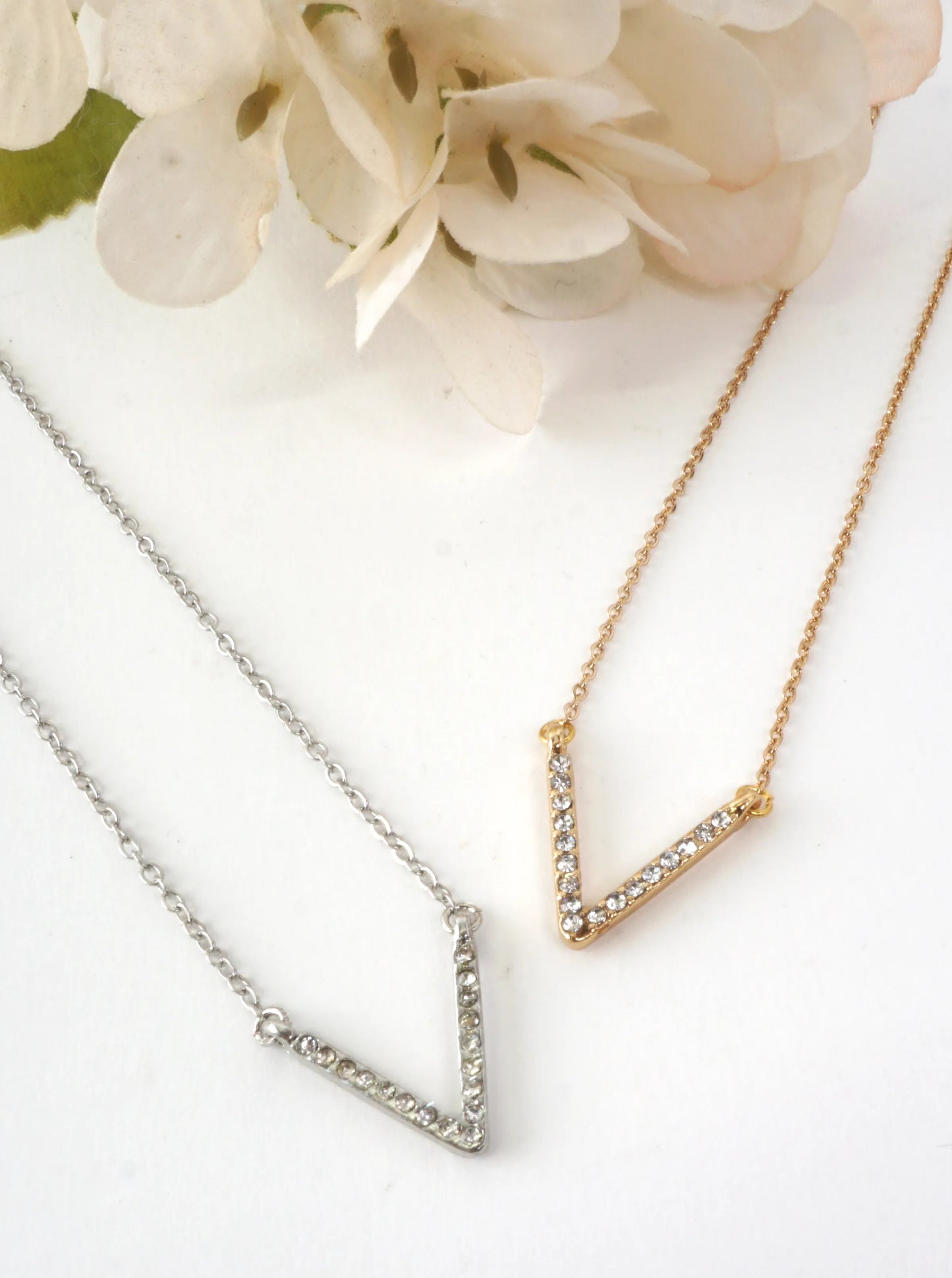 Chevron Pave Pendant Necklace