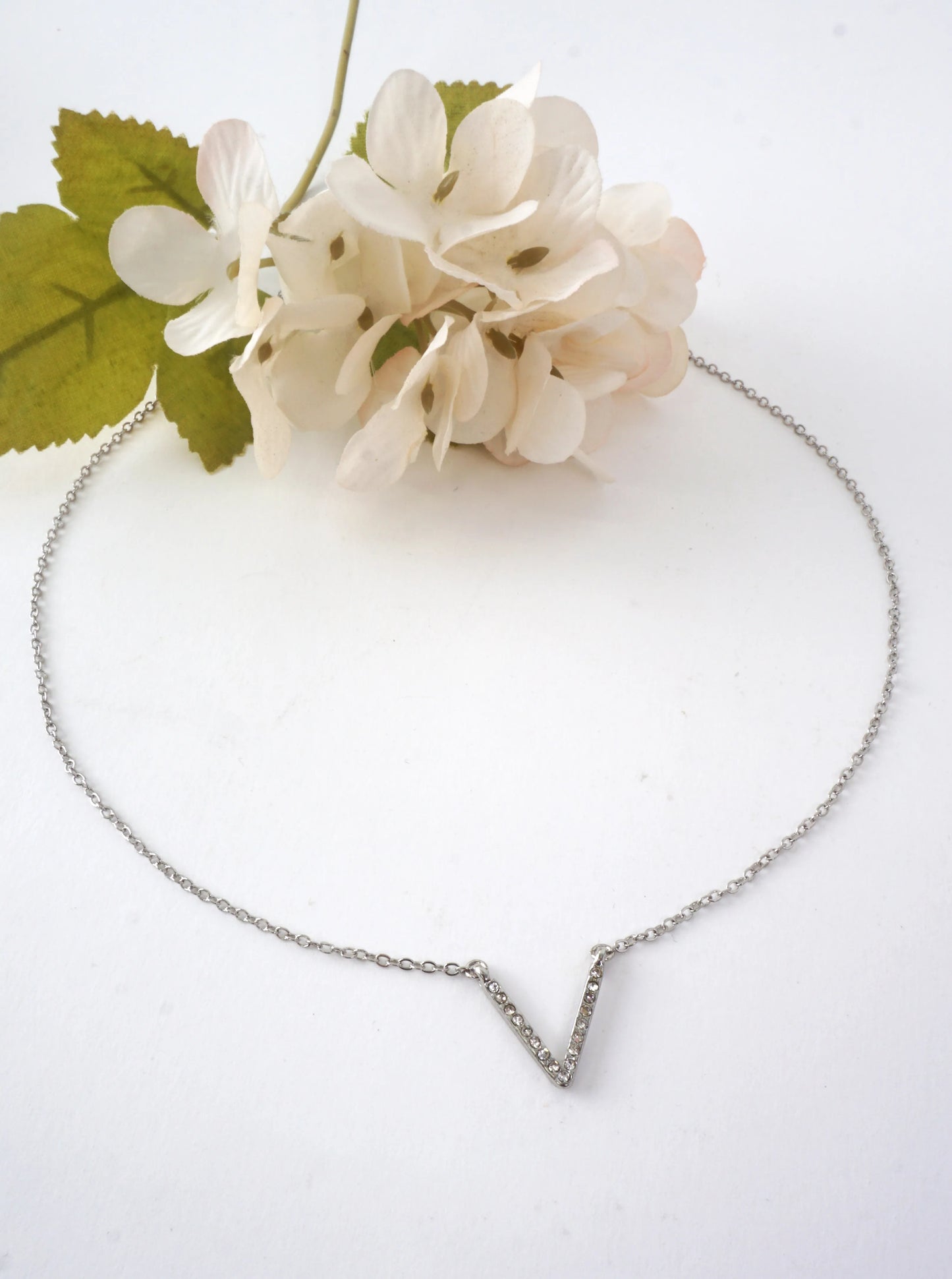Chevron Pave Pendant Necklace