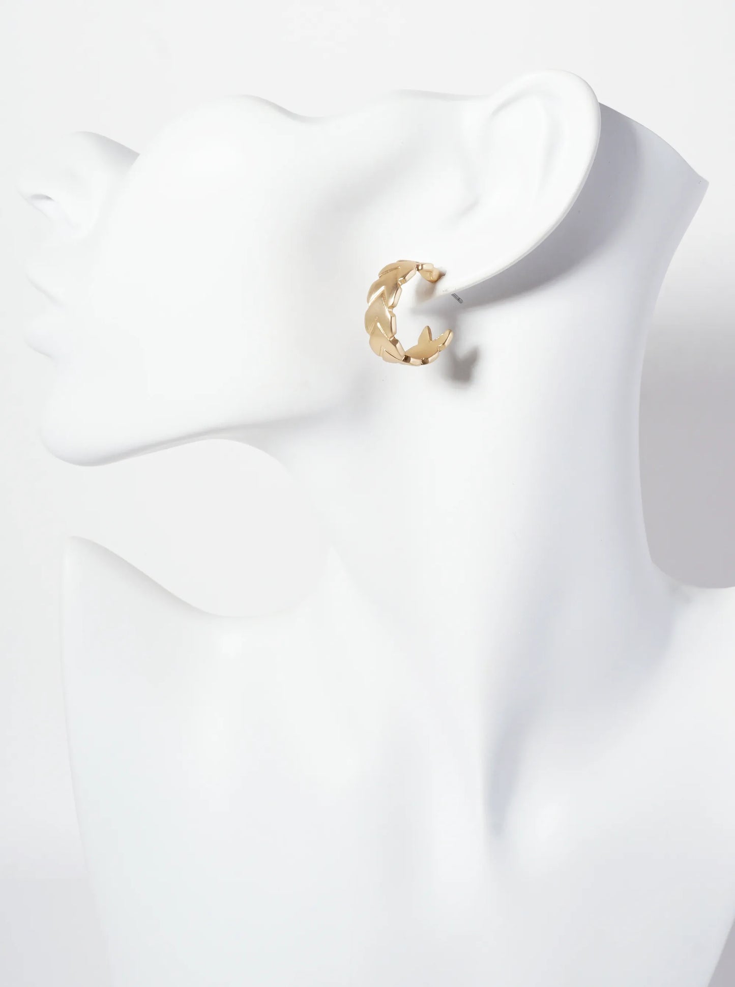 Chevron-Texture 20mm Open Hoop Earrings