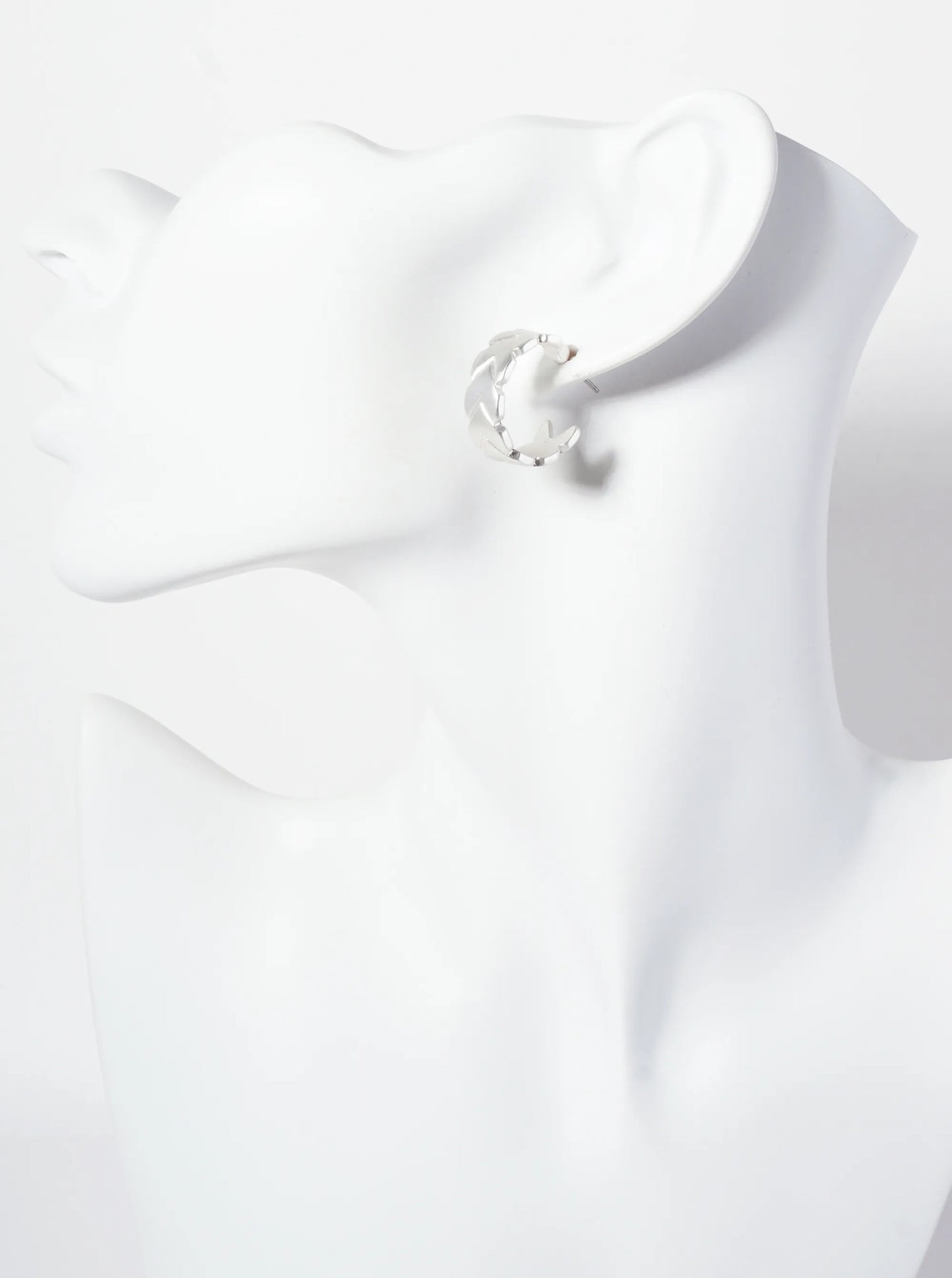 Chevron-Texture 20mm Open Hoop Earrings