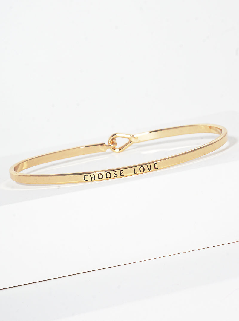 Choose Love Engraved Inspirational Bangle Bracelet