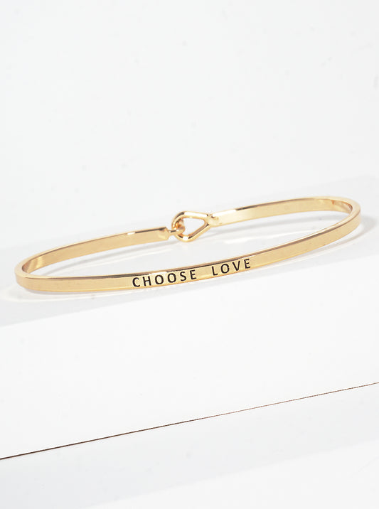 Choose Love Engraved Inspirational Bangle Bracelet