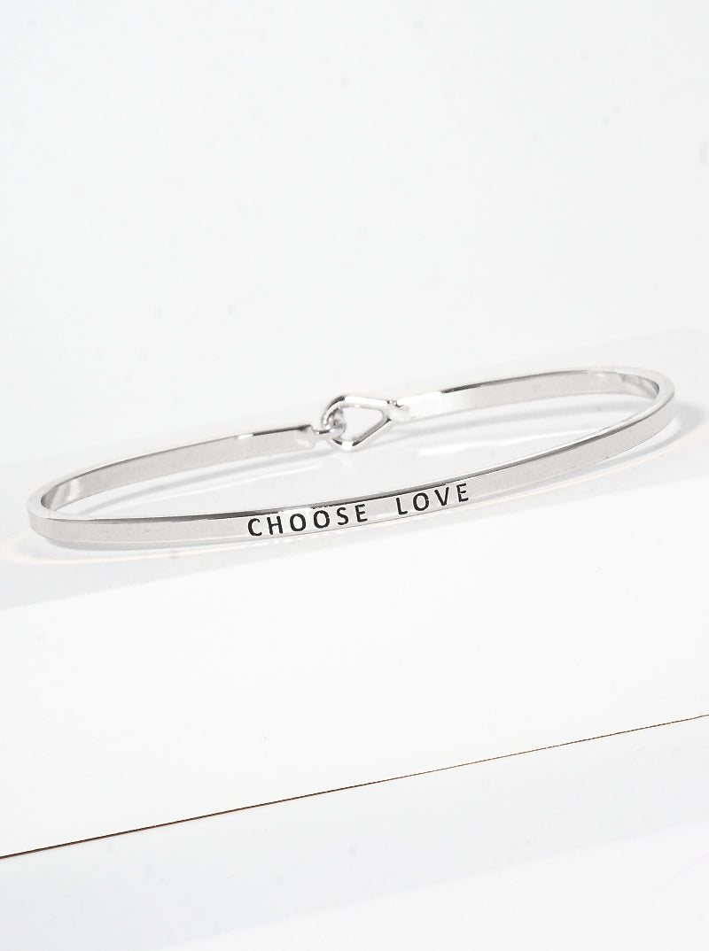 Choose Love Engraved Inspirational Bangle Bracelet