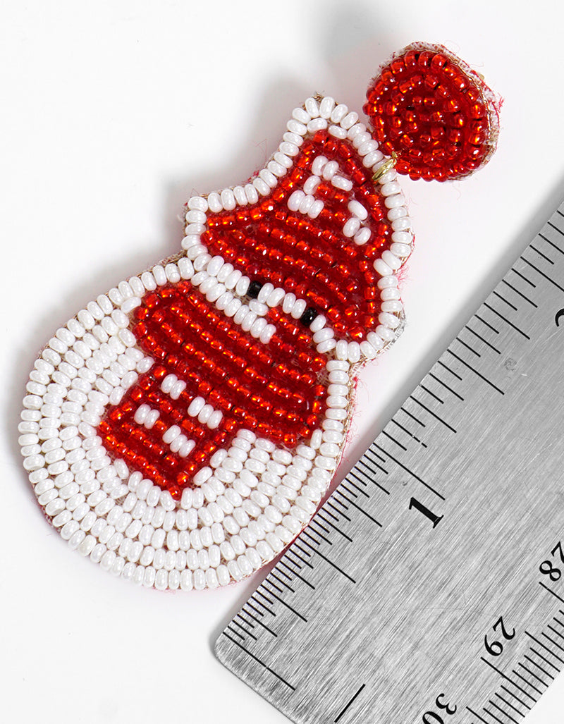 Christmas Snowman Seed Bead Dangle Earrings