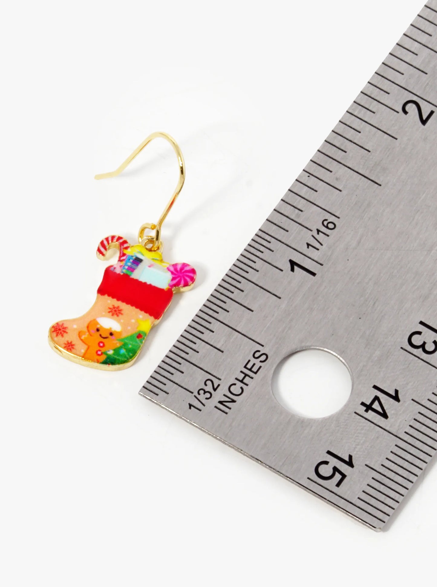 Christmas Stocking Dangle Drop Earrings