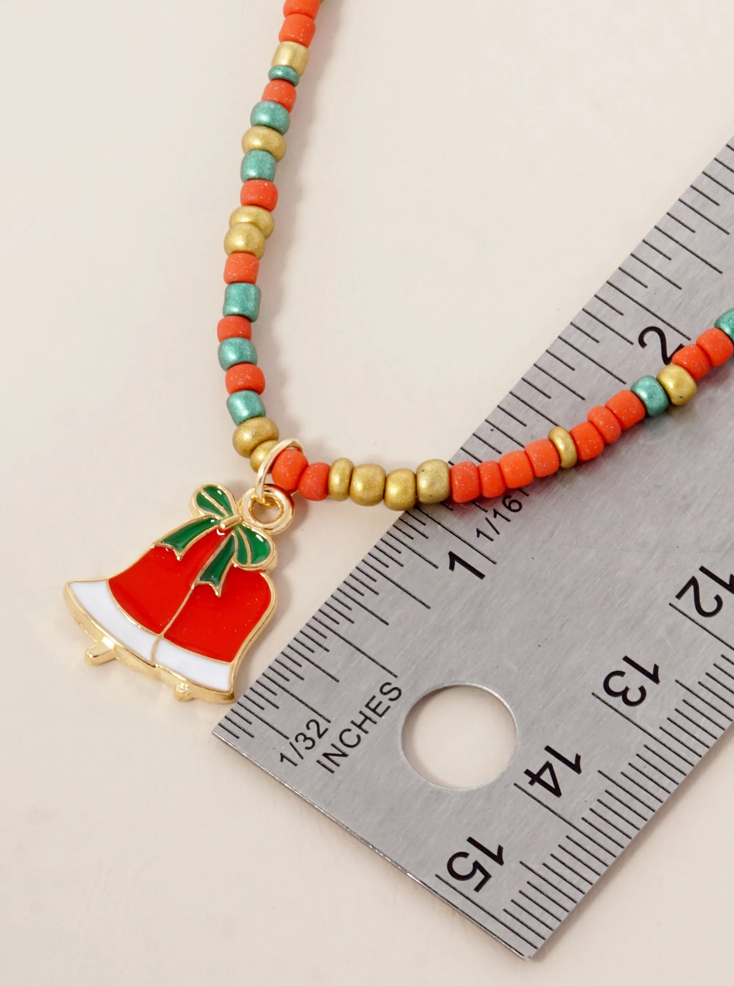 Christmas Themed Pendant Beaded Necklace