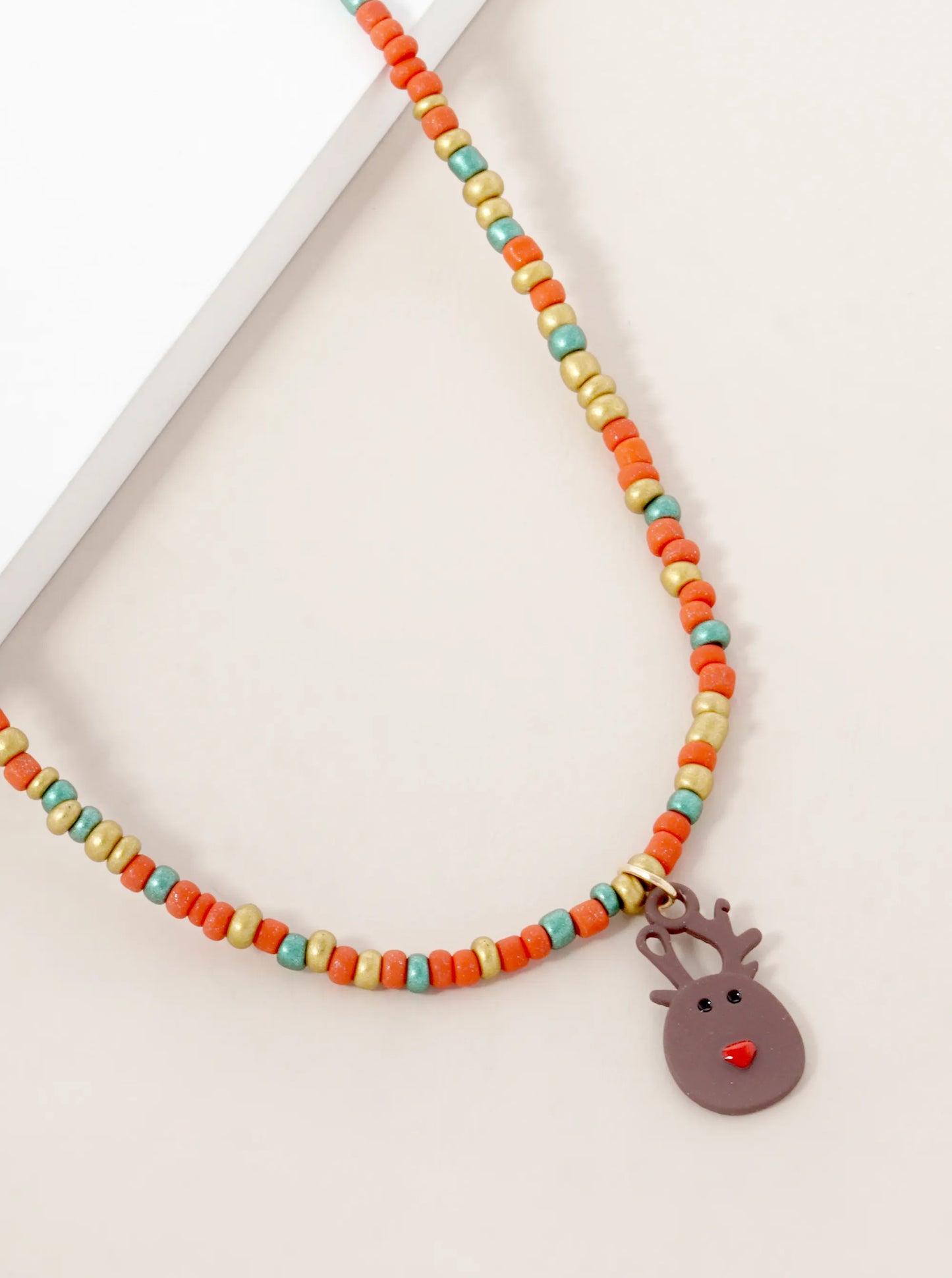 Christmas Themed Pendant Beaded Necklace