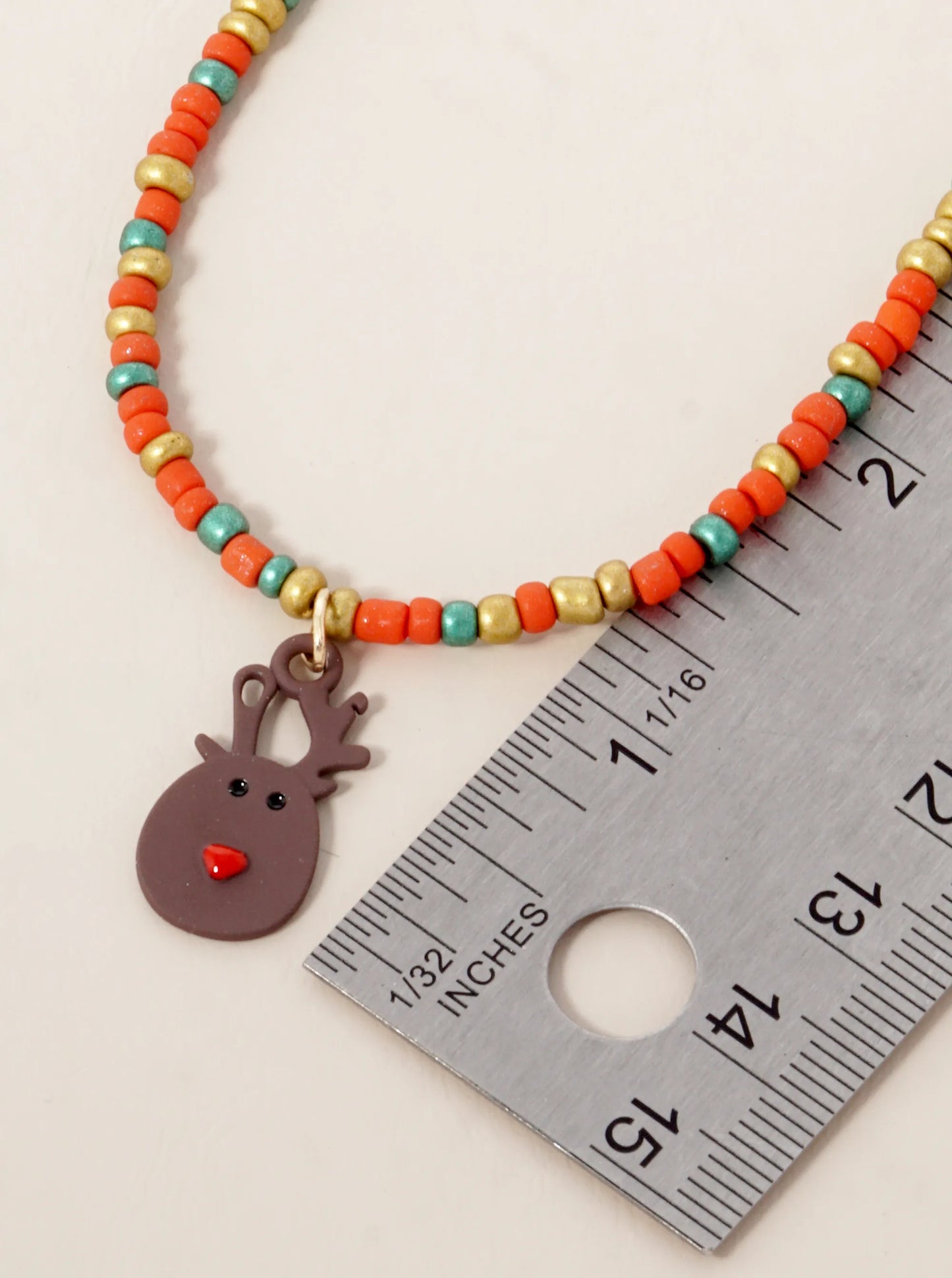 Christmas Themed Pendant Beaded Necklace