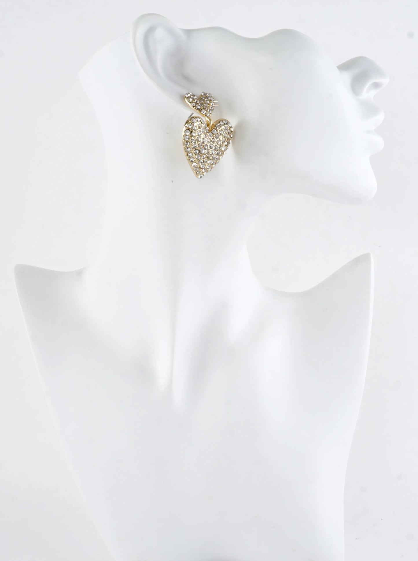 Chunky 2 Tier Crystal Pave Dangle Drop Earrings