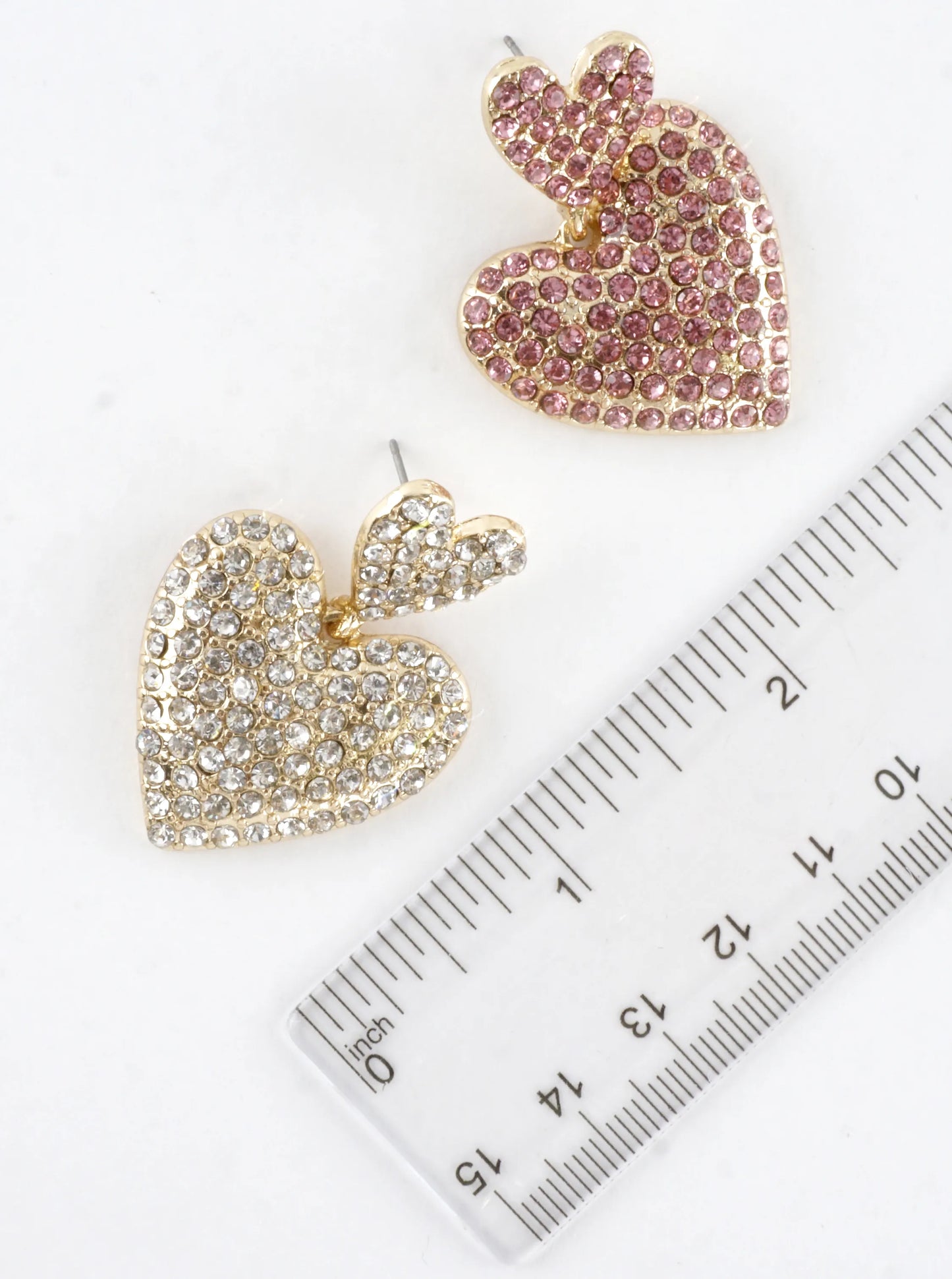Chunky 2 Tier Crystal Pave Dangle Drop Earrings