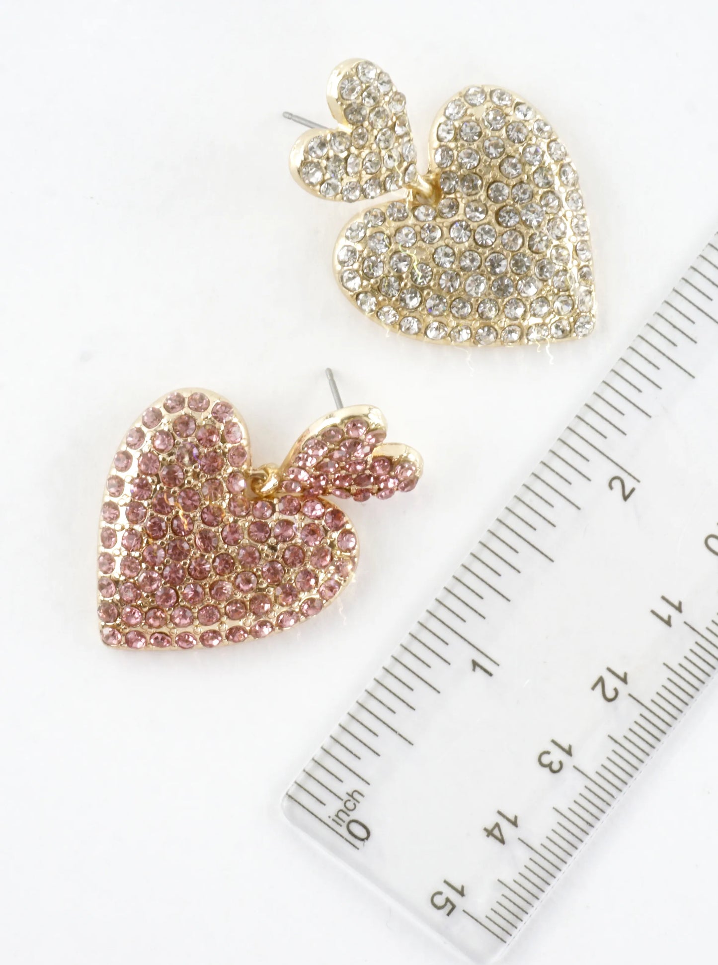 Chunky 2 Tier Crystal Pave Dangle Drop Earrings