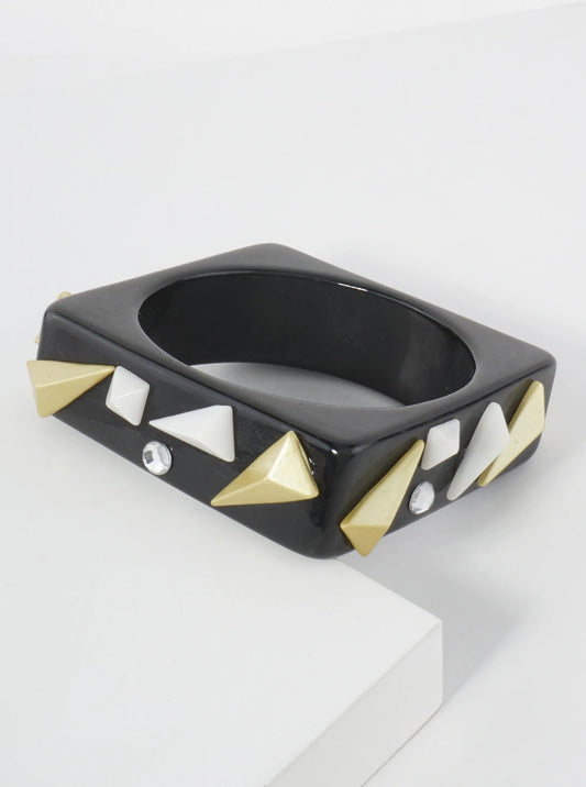 Chunky Geometric Acetate Square Bangle Bracelet