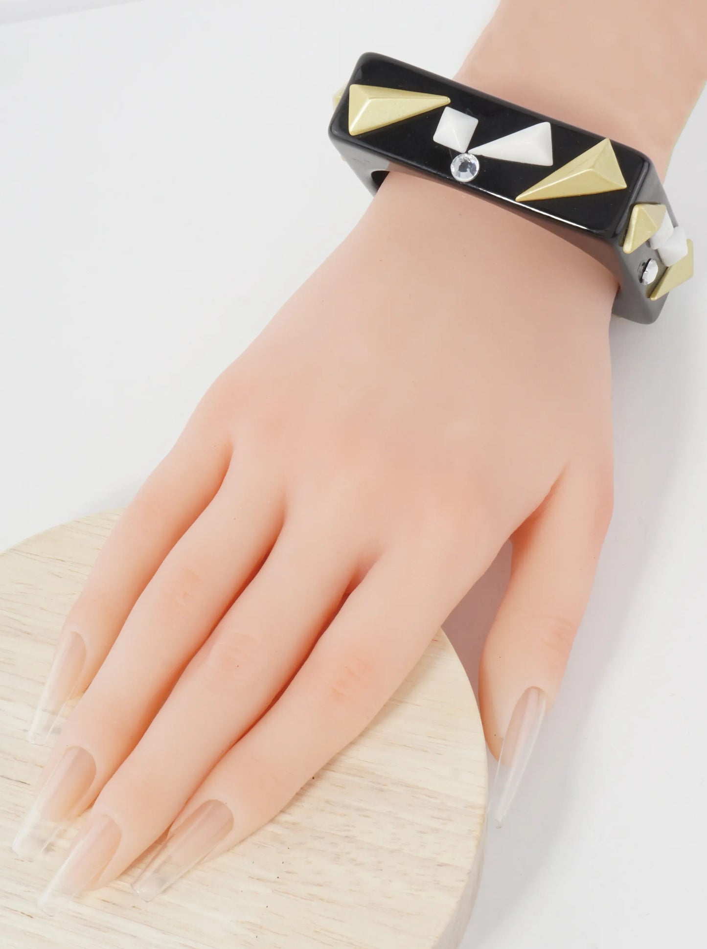 Chunky Geometric Acetate Square Bangle Bracelet