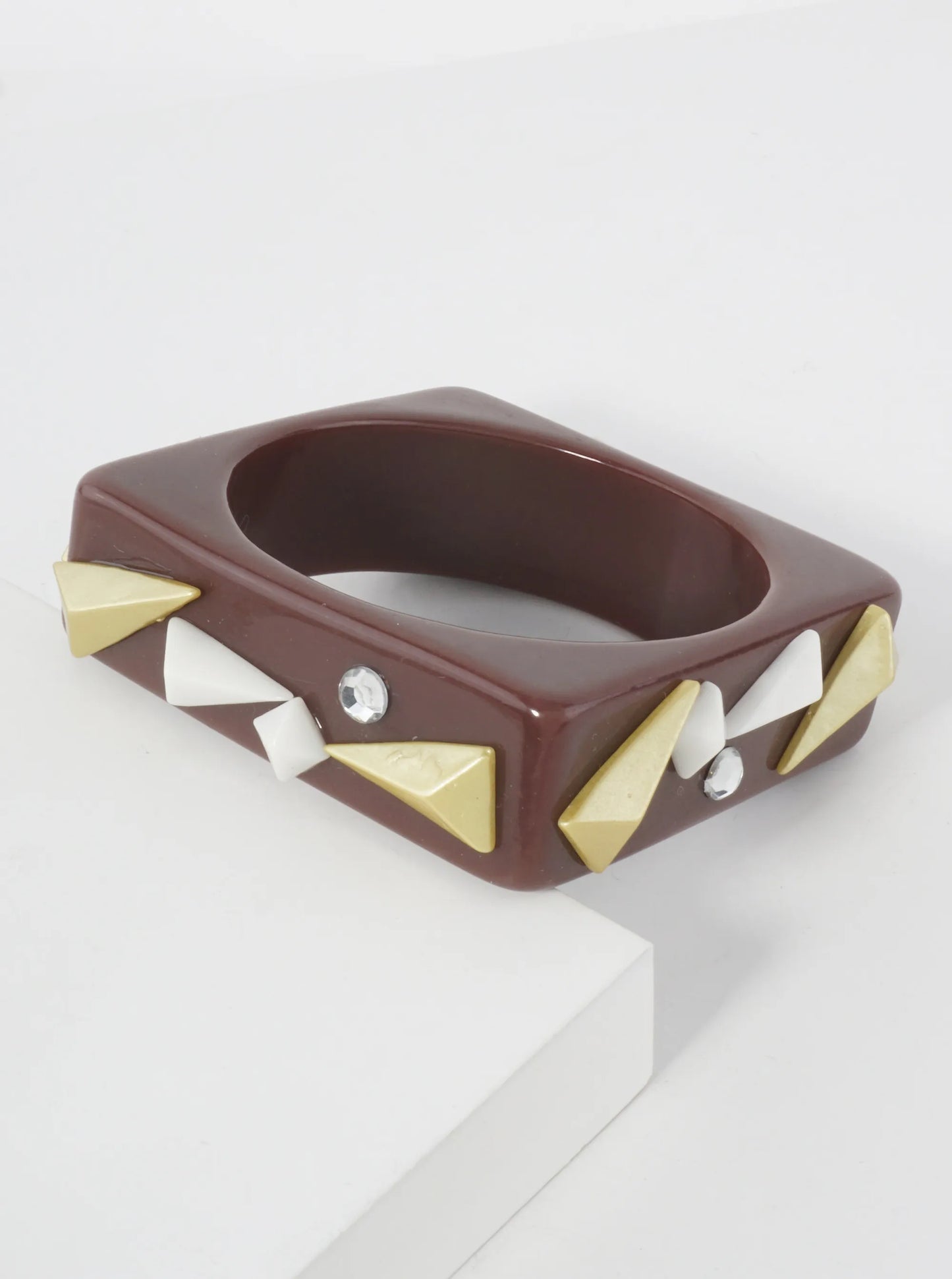 Chunky Geometric Acetate Square Bangle Bracelet